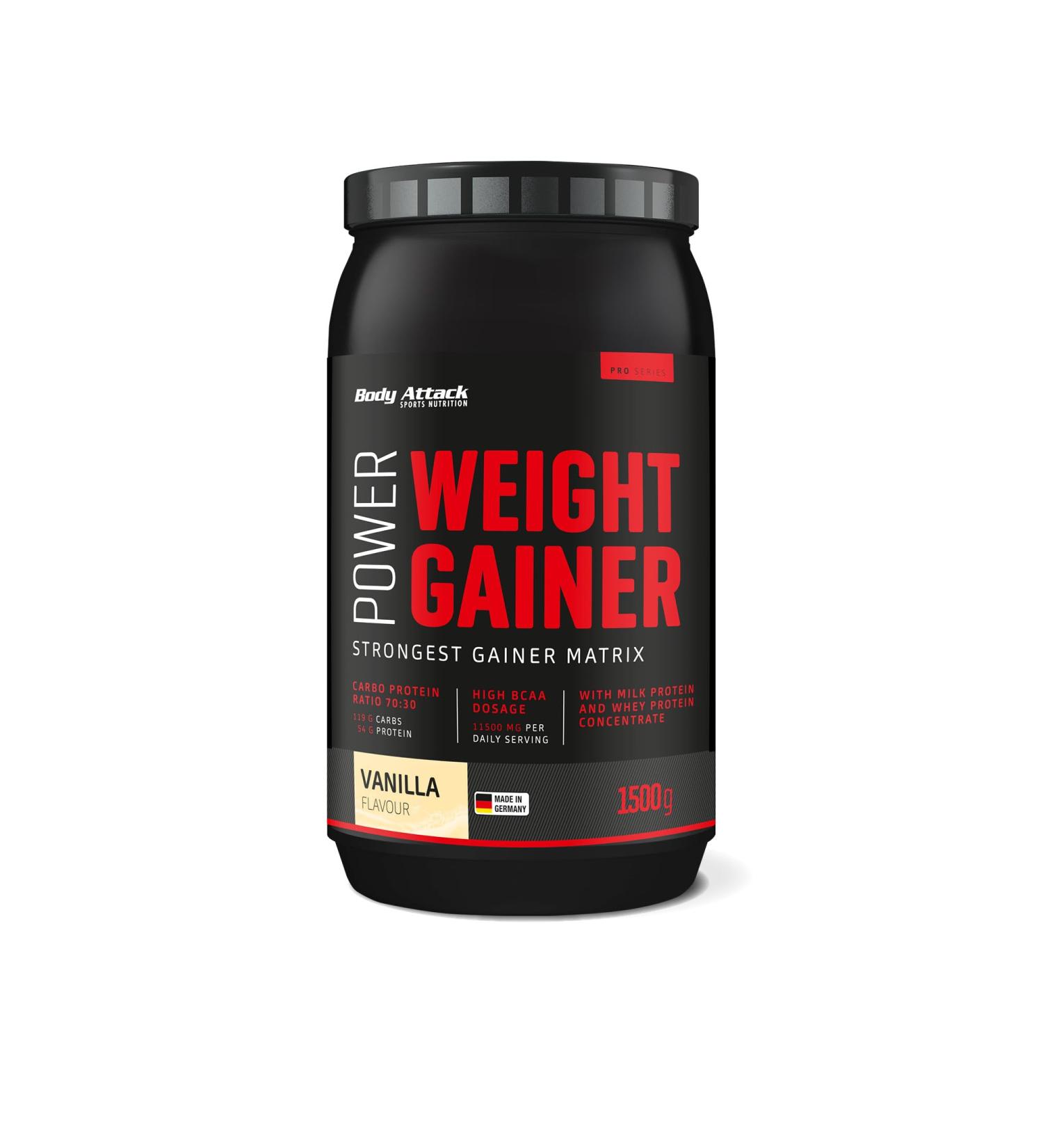 Body Attack Power Weight Gainer Vanilla - 1.5 kg | Premium Protein for Muscle Growth | International Shipping Available - Buy Online on GoSupps.com