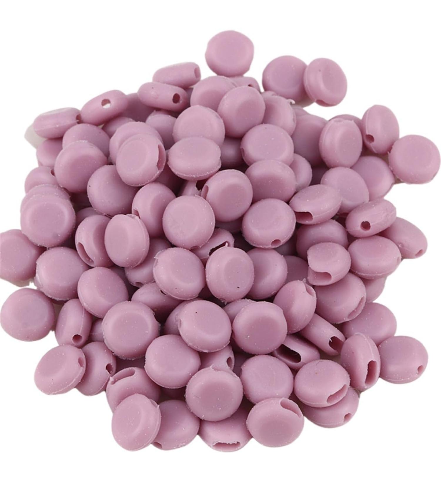 Hole Cord Lock Stopper spring buckle Cord Locks 100pcs 10mm Flat Adjustment Buckle Beads Silica Gel Bottons For Mask Elastic Cord Colorful Rope Lock DIY Strap Cord End(Bean Paste) - Buy Online on GoSupps.com