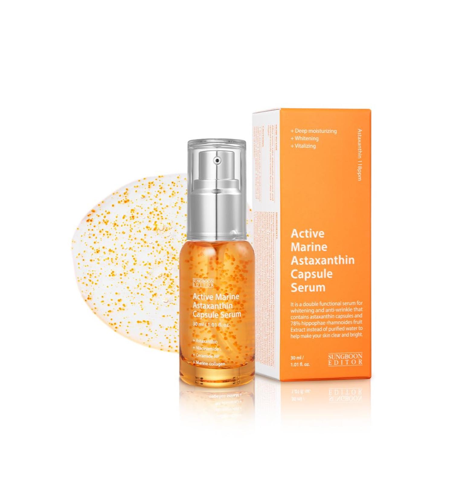 Active Marine Astaxanthin Serum 30ml | Even Skin Tone & Hydration | Vitalizing Anti-Aging Skincare for Radiant Skin - Buy Online on GoSupps.com