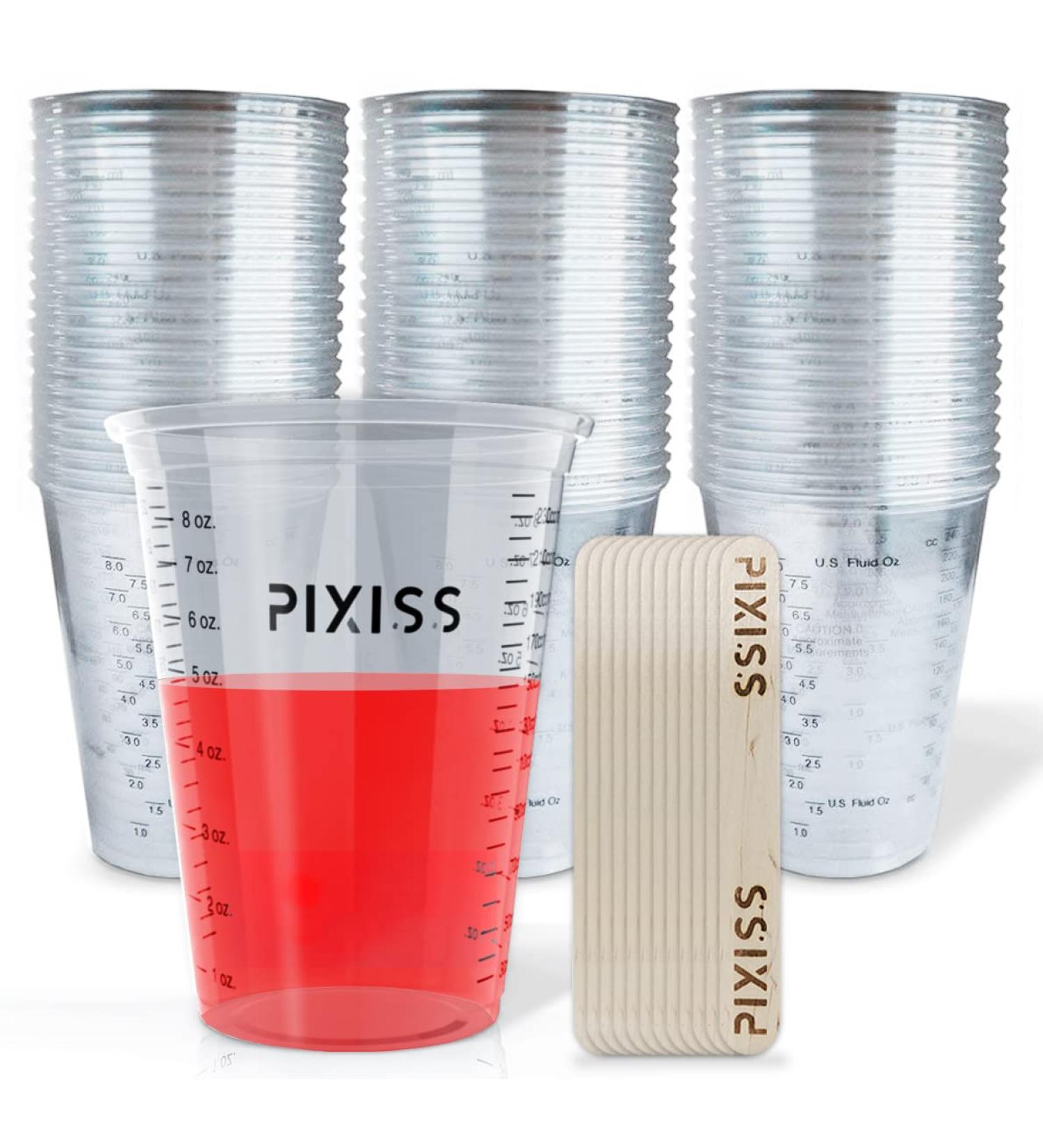 Disposable Epoxy Resin Mixing Cups 10oz 50-Pack - Clear Plastic Measuring Cups for Paint, Resin Supplies - Graduated ML and OZ Measurements - Multipurpose Cooking and Baking Cups - Buy Online on GoSupps.com