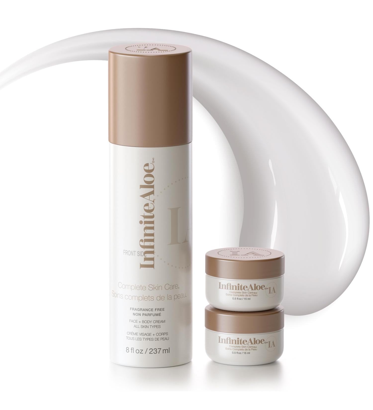 Shop InfiniteAloe Moisturizer Face Cream - Aloe Vera Skin Care for All Skin Types | Fragrance Free Airless Pump & Travel Jars - Buy Online on GoSupps.com