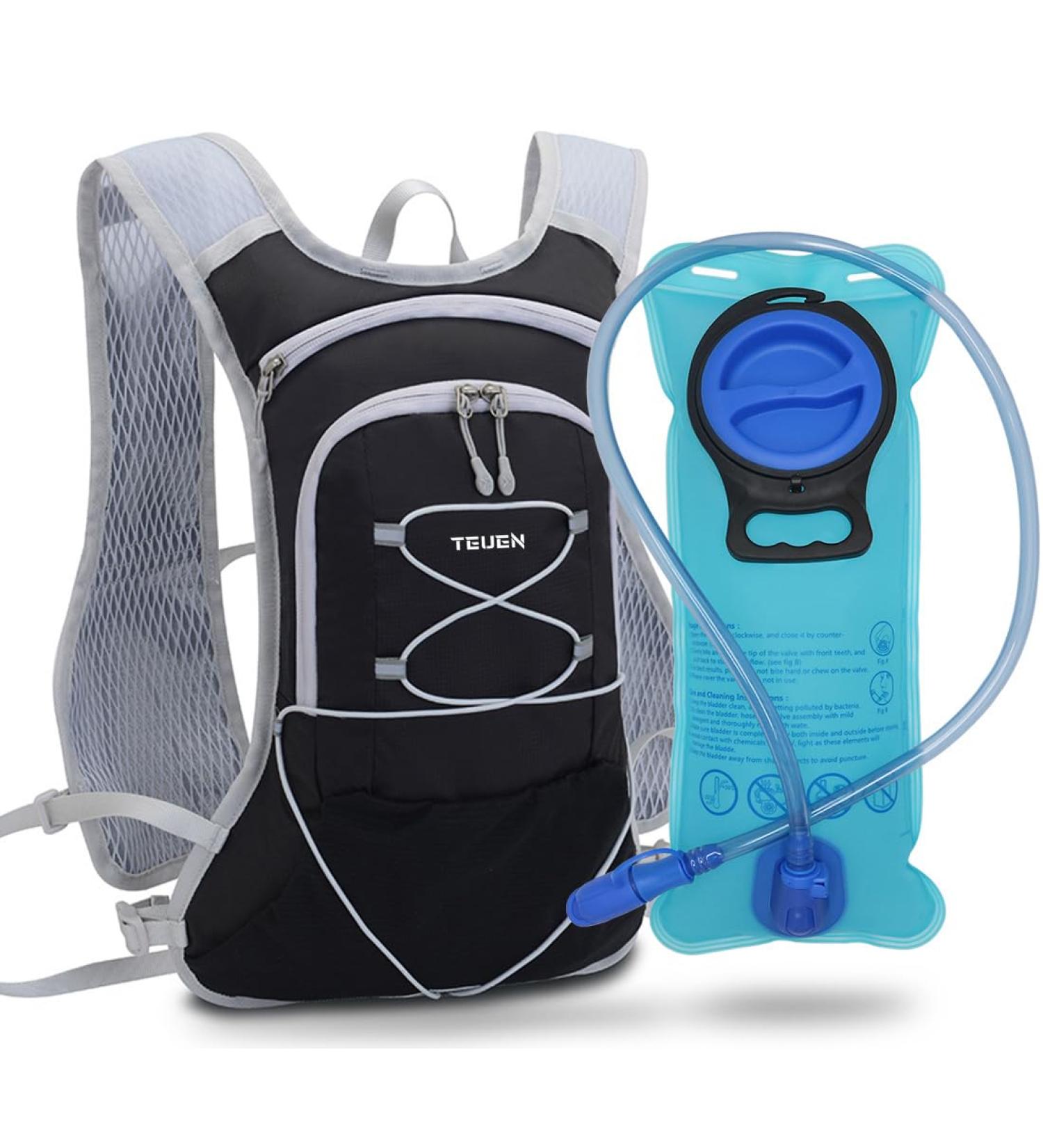 Teuen 2L Drinking Pack with Bubble - Lightweight 6L Bike Backpack for Trail Running Jogging Hiking - Unisex Black - Buy Online on GoSupps.com