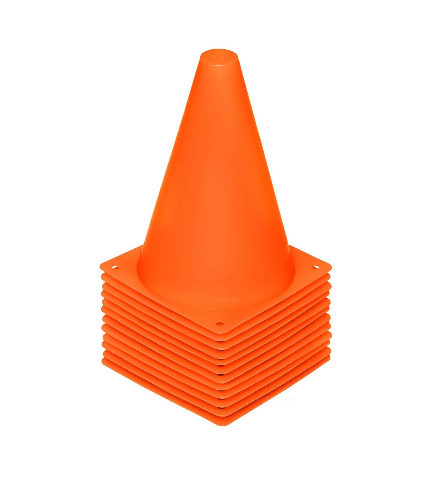 REEHUT 7.5 Plastic Traffic Cones - 12 Pack Soccer Training Cones - Set of 12 Orange Cones for Outdoor Activities & Events - Buy Online on GoSupps.com