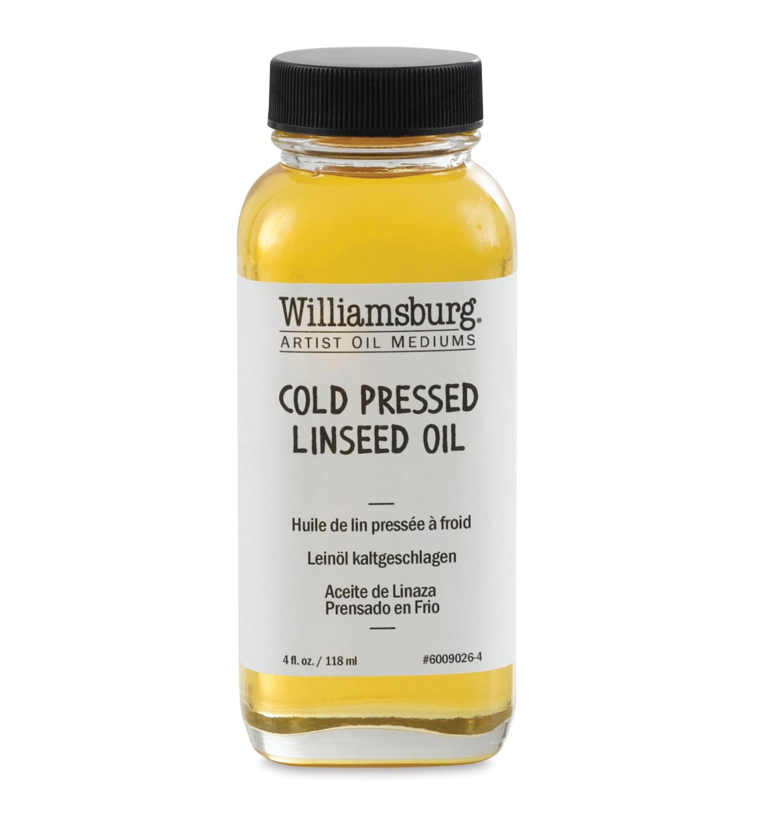 Williamsburg Cold Pressed Linseed Oil Medium: 4 oz. Bottle