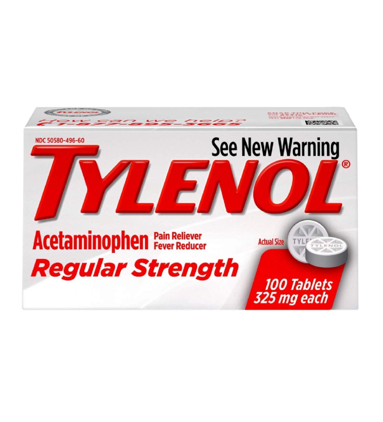 TYLENOL TABS REG/STR 100 6-Pack
