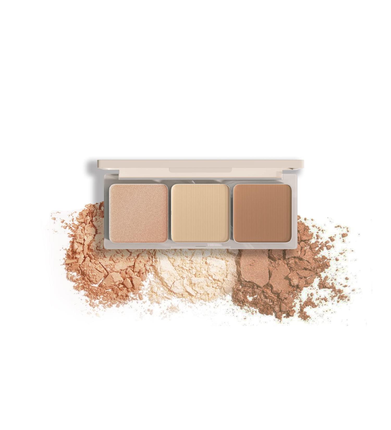AMIIR Trio Bronzer Contour Palette - Blush Highlighter Powder Makeup Kit - Buy Online on GoSupps.com