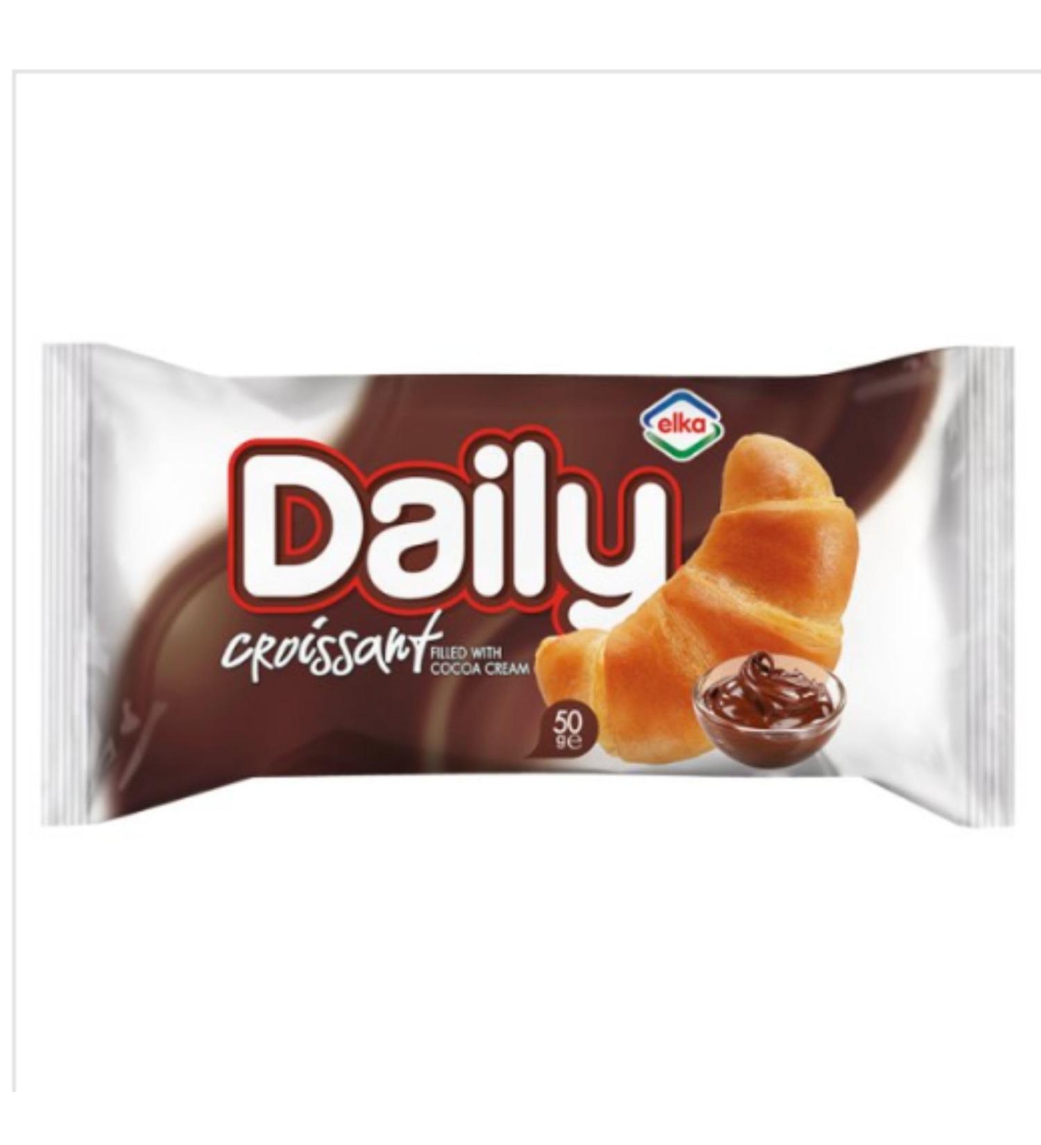 Elka Daily Croissant with Cocoa Cream Filling 20x 50g Ideal Snack