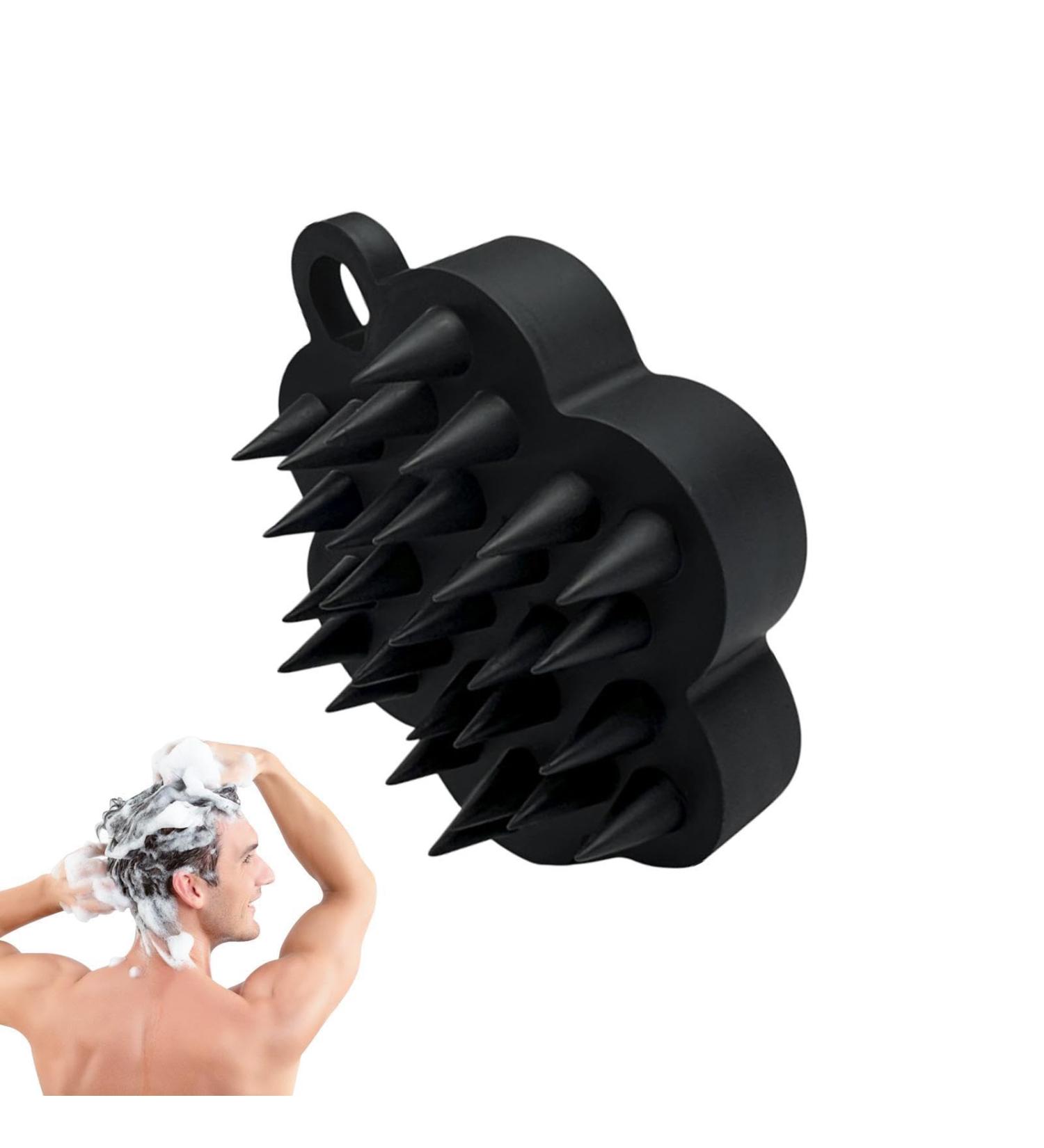 Premium Silicone Hair Washer & Shampoo Massager Brush for All Ages - Black | Gentle Scalp Massage for Healthy Hair - Buy Online on GoSupps.com