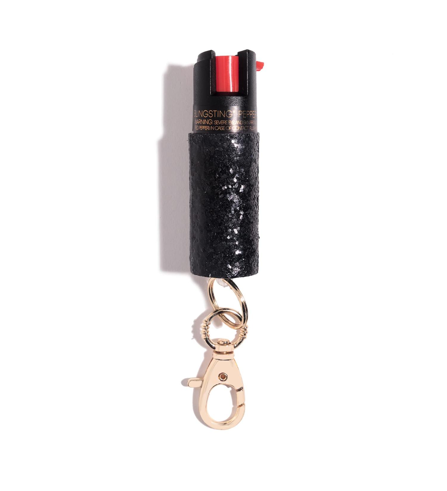 Pepper Spray Maximum Strength Keychain for Women, 12-Foot Spray Range & UV Dye - Glitter Black 1 - Buy Online on GoSupps.com