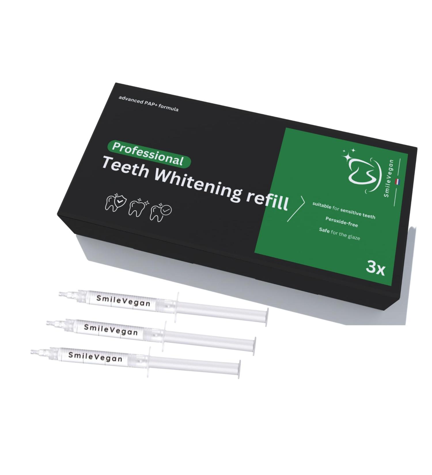 SmileVegan Teeth Whitening Kit Refill WITHOUT peroxide refill gel Refill Safe Teeth Whitening White Teeth Teeth Whitening