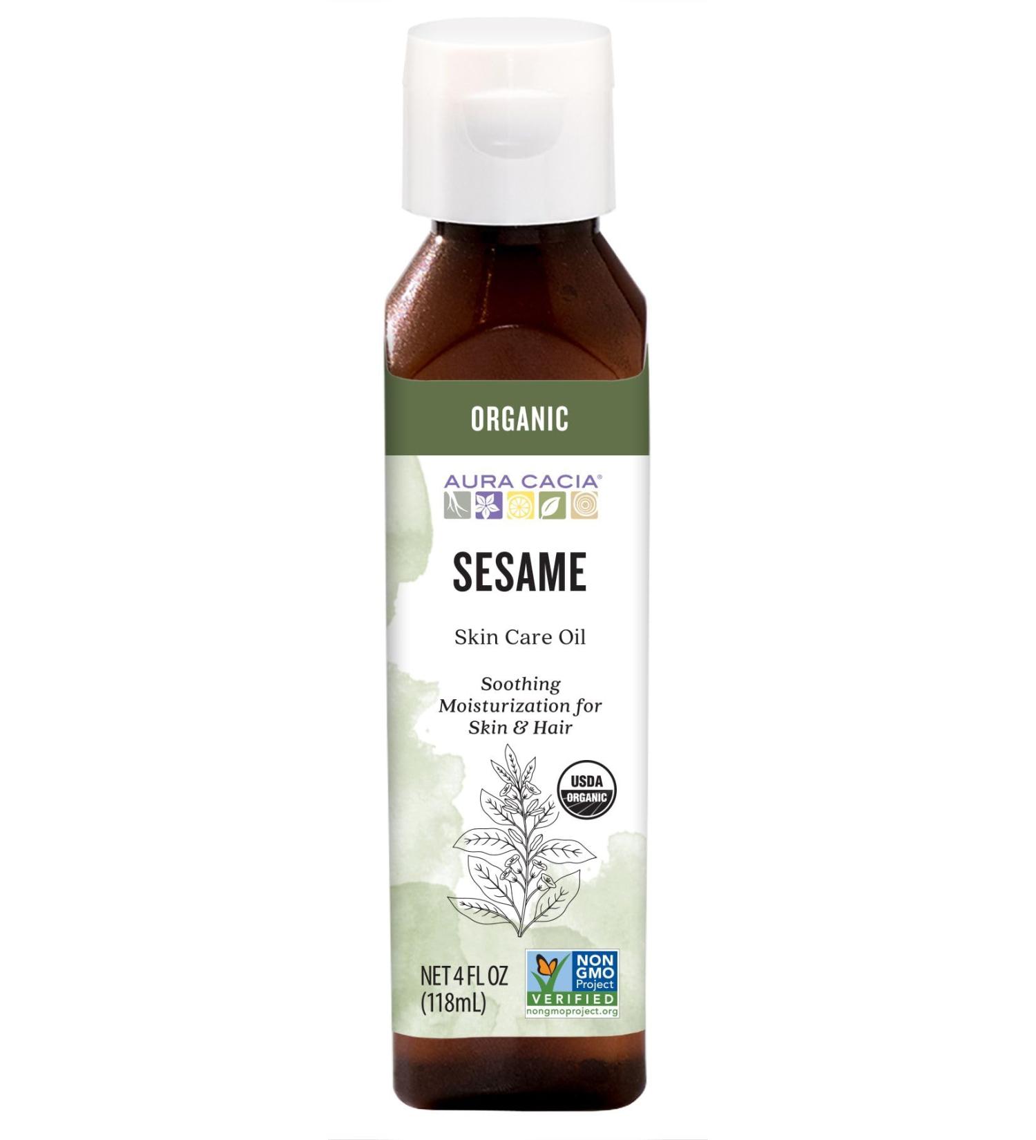 Aura Cacia Organic Skin Care Oil Sesame 4 fl oz (118 ml)