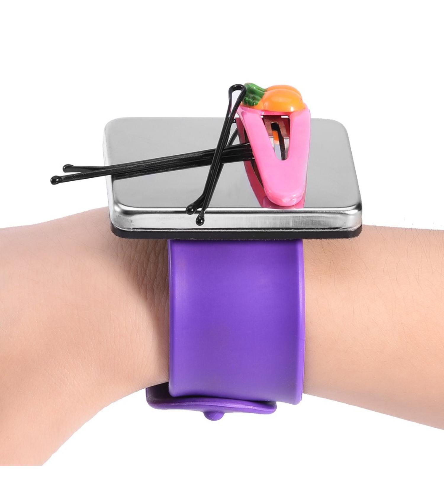 Jam Braiding Gel Magnetic Hair Clip Wrist Band - #4Purple Hairpin Bracelet - Buy Online on GoSupps.com