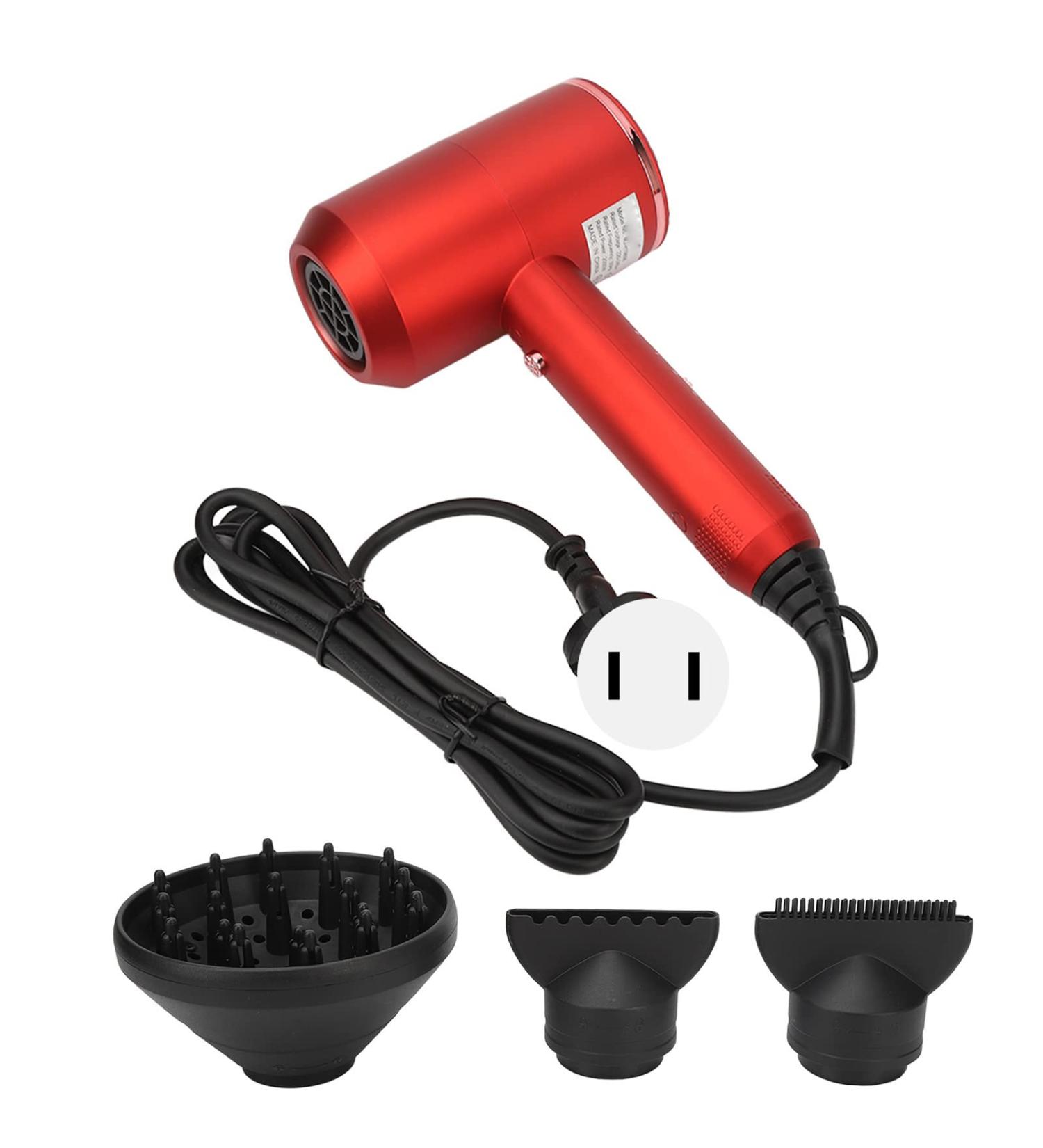Ionic Hair Dryer 1800W Fast Drying Low Noise Blow Dryer 3 Heat Mode Constant Temperature Negative Ionic Technology Portable Hair Blow Dryer (US Plug 110V) - Buy Online on GoSupps.com