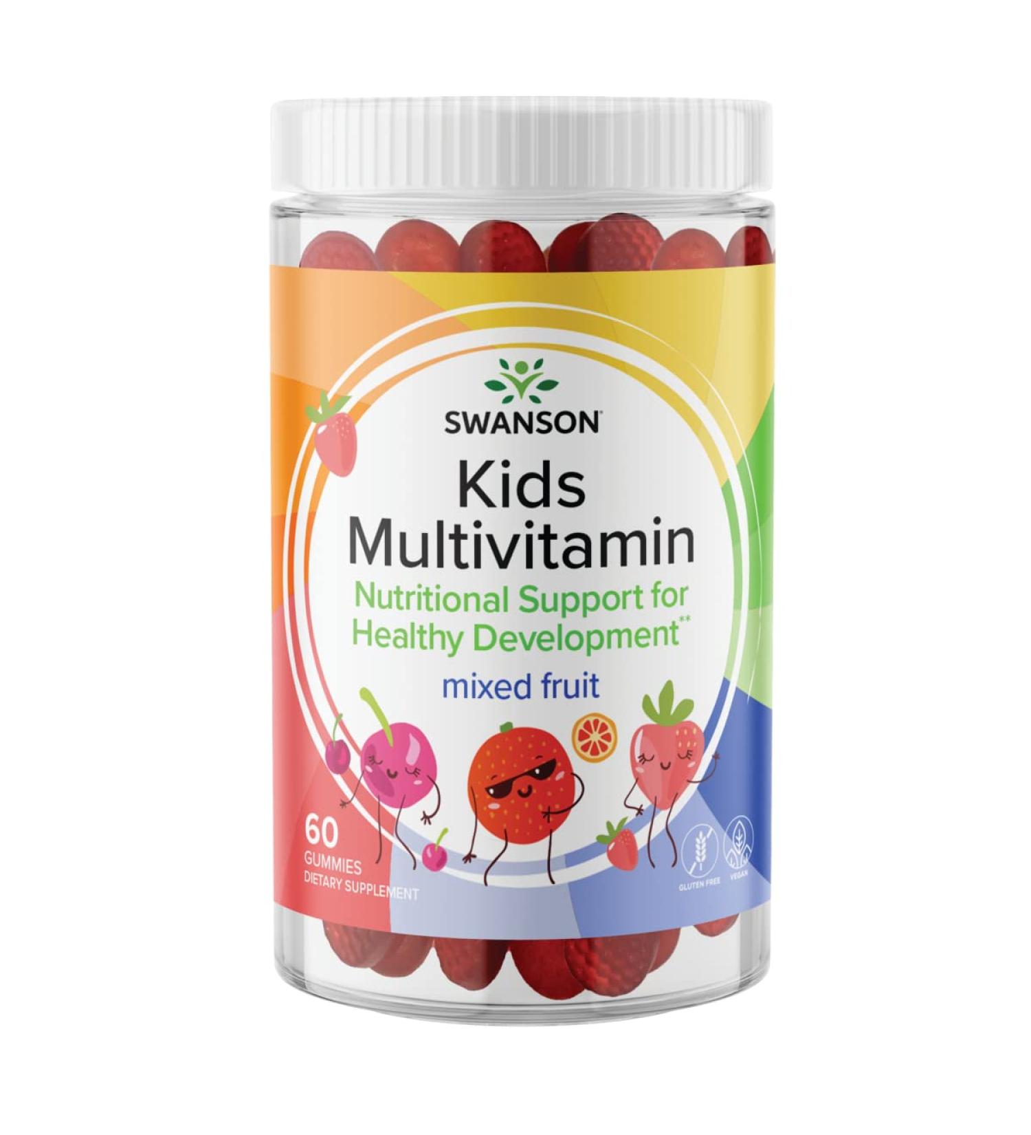 Swanson Kids Mixed Fruit Multivitamin Gummies - Supports Healthy Growth & Development - 60 Gummies - Buy Online on GoSupps.com