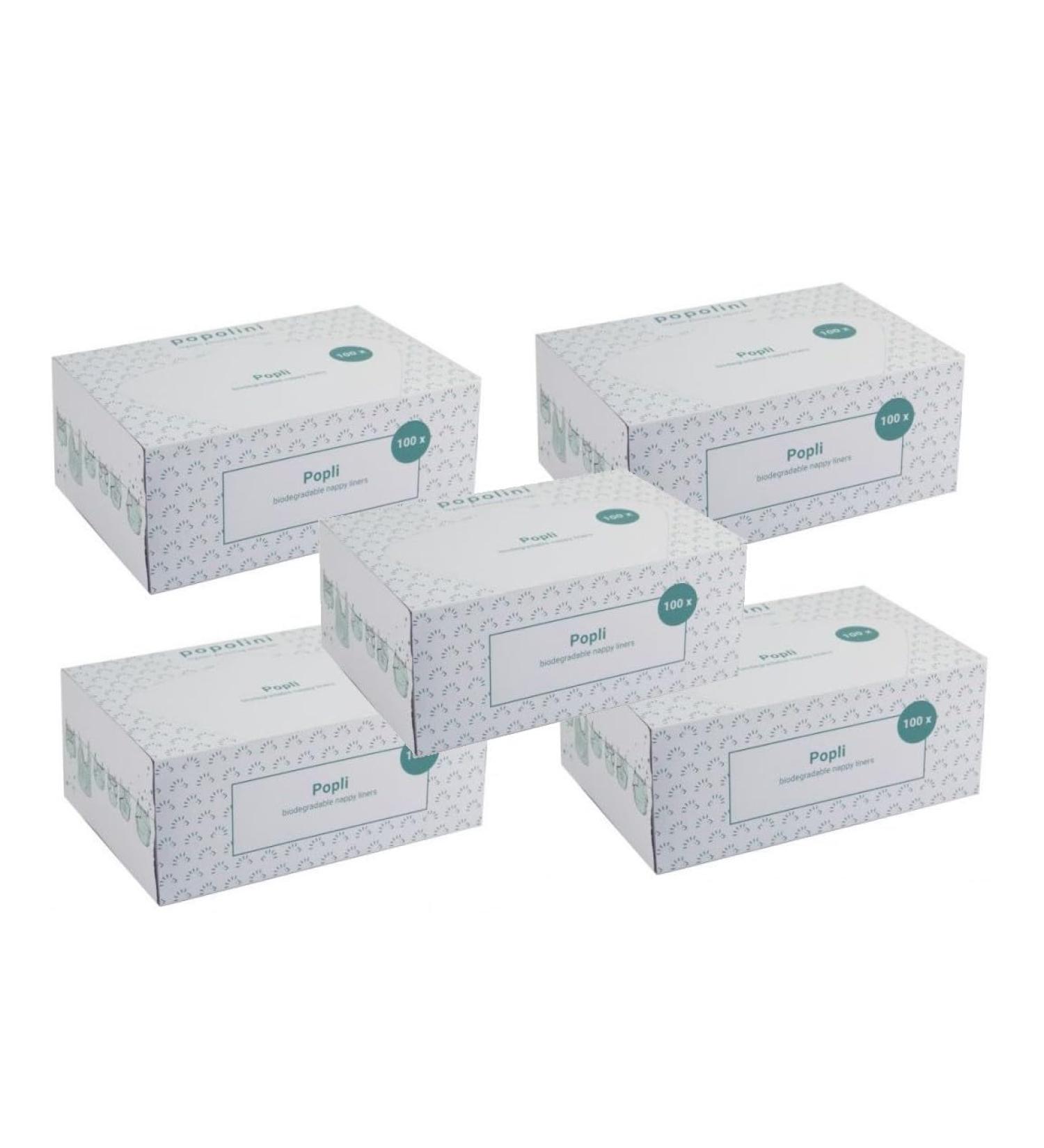 5x Popli Box disposable diaper fleece (500 sheets) 500 pieces (1 pack)