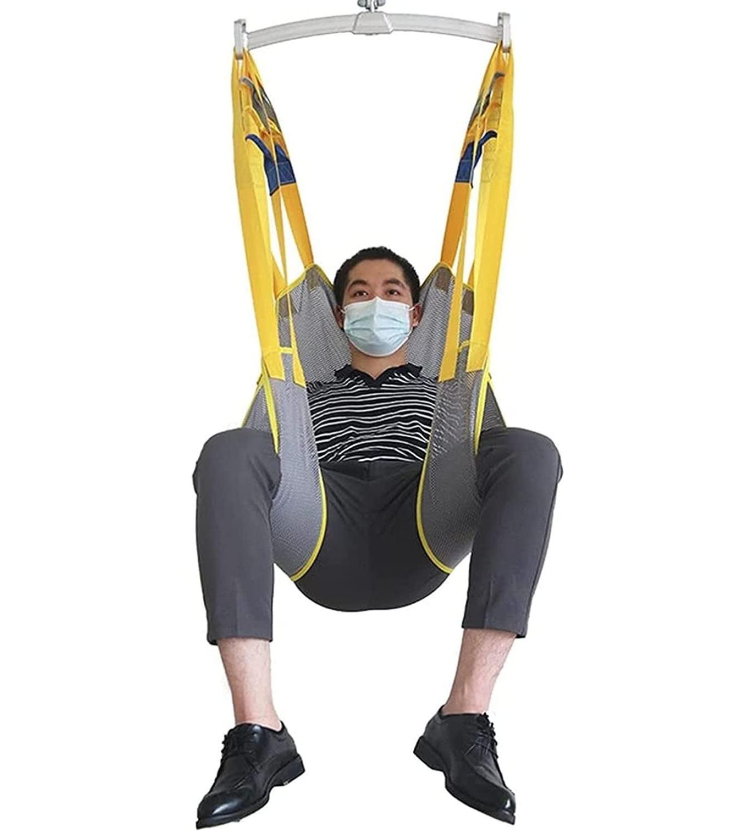 Patient Lift Toileting Sling Large Mesh Sling for Shower Patient Hoist Lift Dress Toileting Access Premium Padded Sling with Headrest 0620 Yellow Large - Buy Online on GoSupps.com