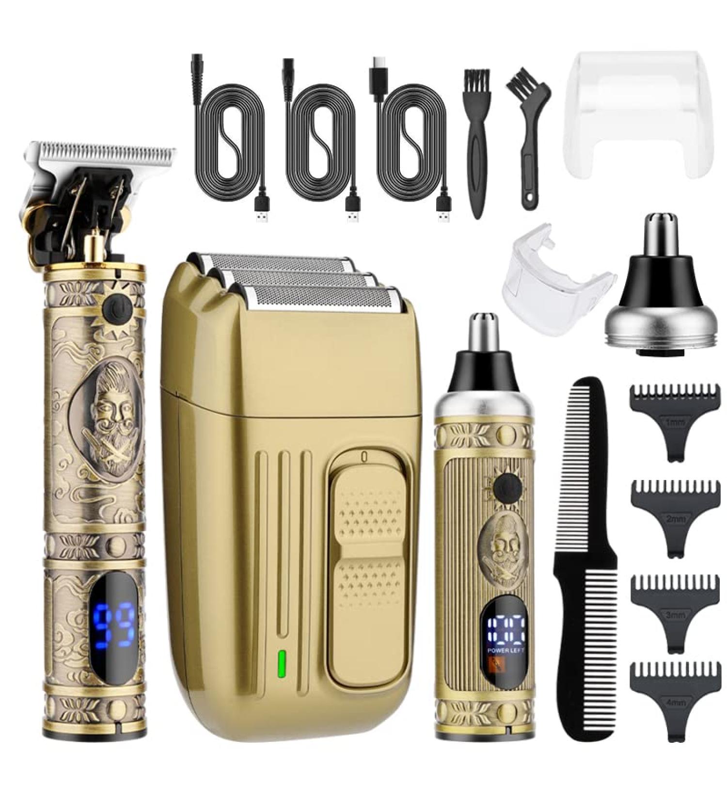 Professional 3 in 1 Hair Clipper Set - Electric Shaver & Grooming Kit for Men | Foil Shaver & Ear/Nose Trimmer - Ideal for Hair Cutting & Grooming - Buy Online on GoSupps.com