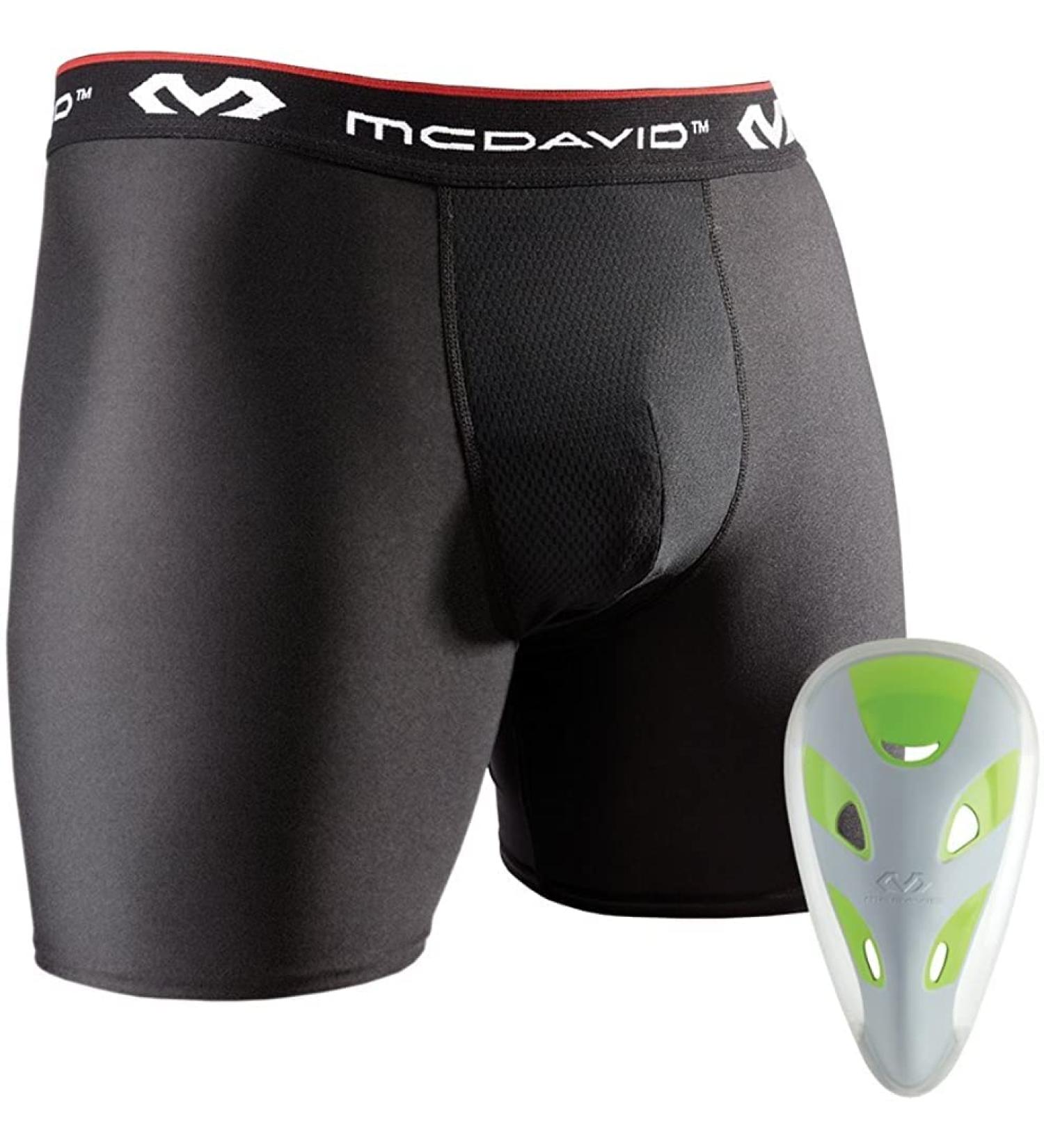 McDavid Adult Performance Boxer Brief Shorts with FlexCup - Large Size | Moisture Wicking & Cooling Technology for Athletic Protection - Buy Online on GoSupps.com
