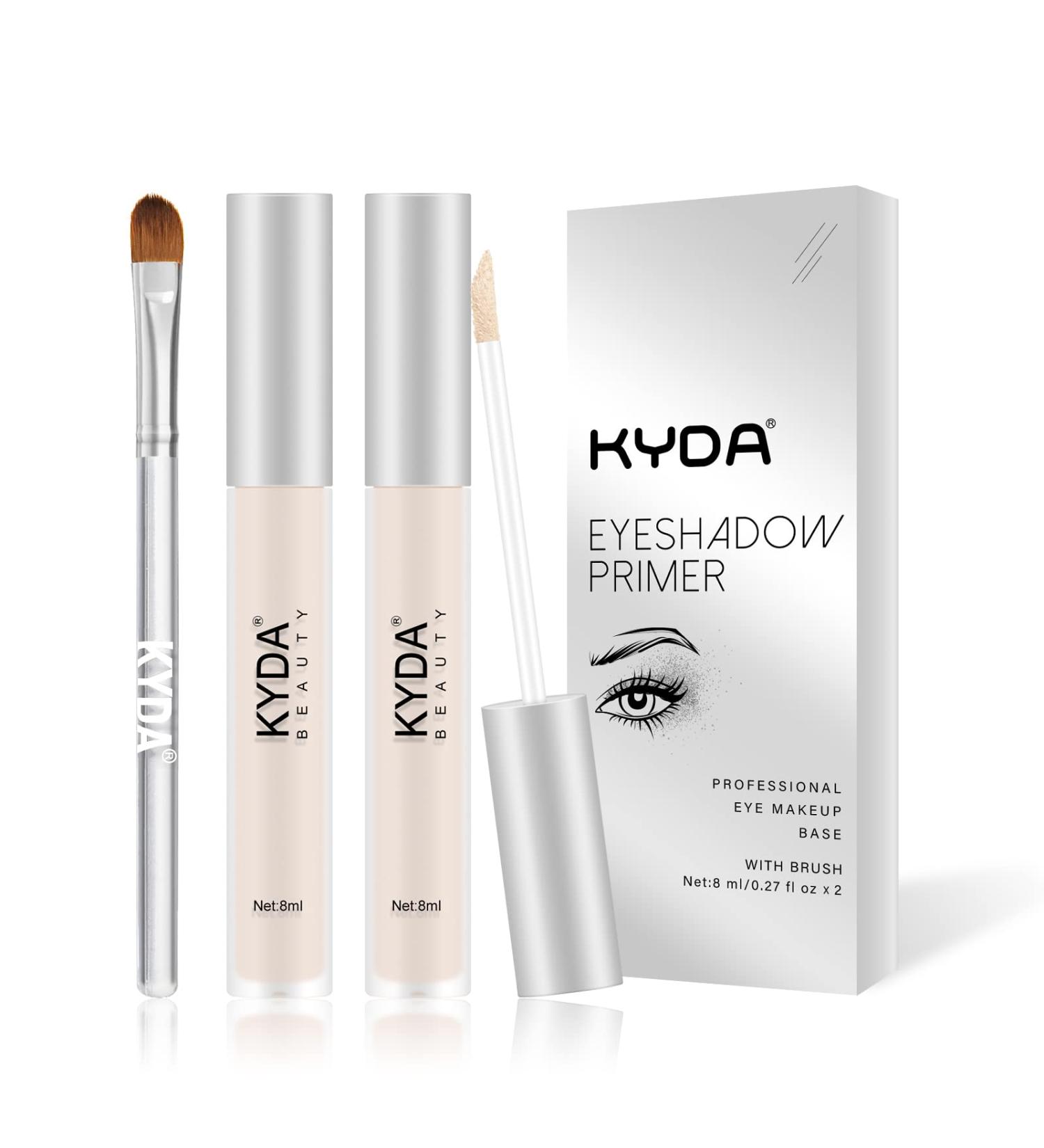 KYDA 2 Pcs Eyeshadow Primer Kit | Matte Liquid Shadow Base with Brush | Long Lasting & Waterproof | Professional Eye Makeup Base - #01 BRIGHT A-BRIGHT - Buy Online on GoSupps.com