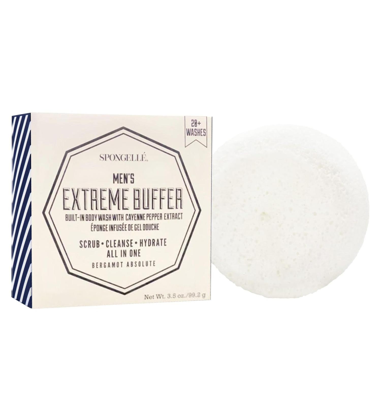Buy SPONGELL Men's Extreme Buffer - Bergamot Absolute Body Wash Shower Gel Sponge | International Shipping Available - Buy Online on GoSupps.com