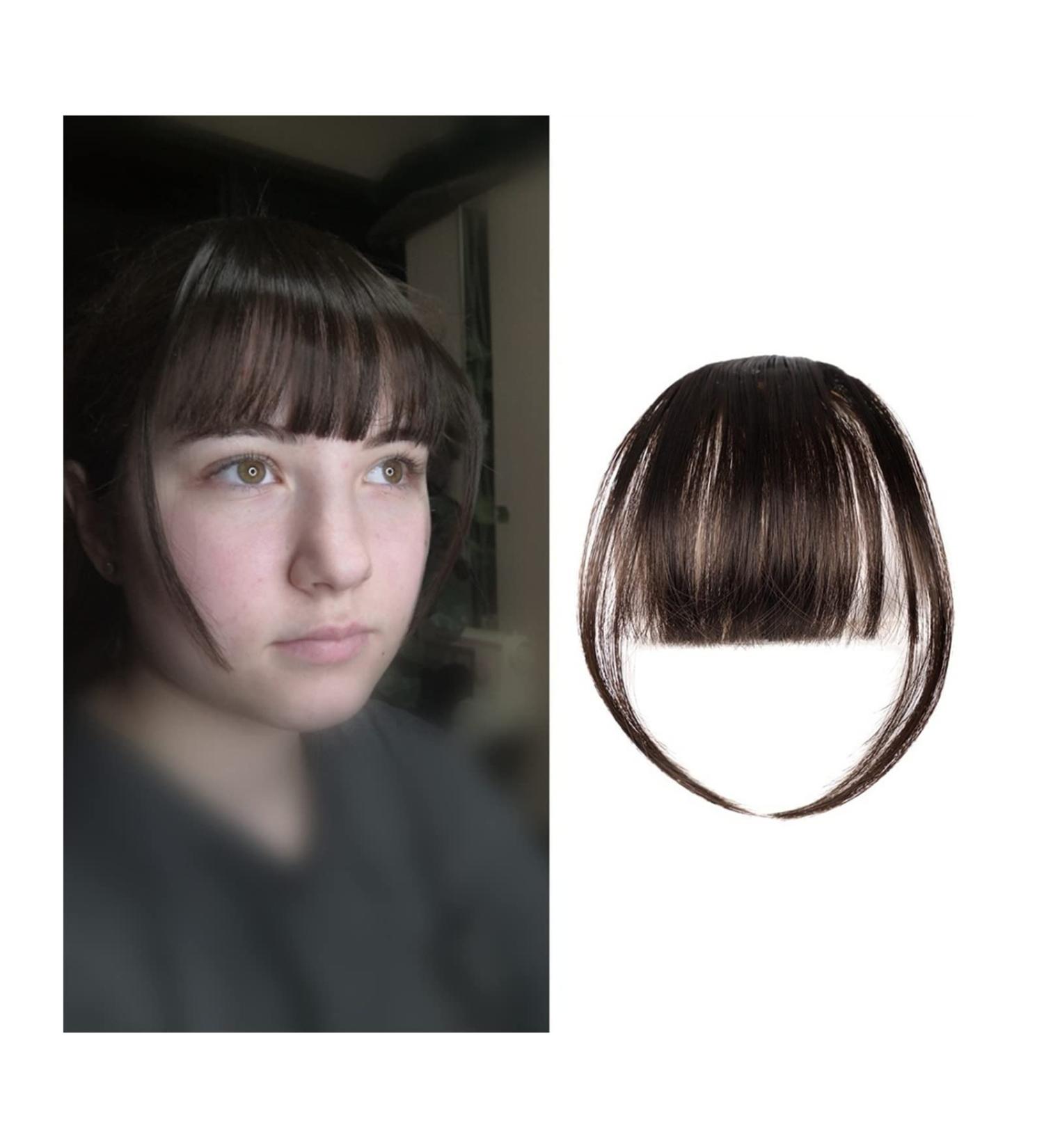Bangs Clip in Bangs Fake Invisible Synthetic Bangs Front Fringes One Piece Straight Clip in Hair pieces Hair Extensions 3D-neat Flat Air Bangs Fake Hair Accessories for Women Curved Bangs for Daily 2 pcs K18 4# - Buy Online on GoSupps.com