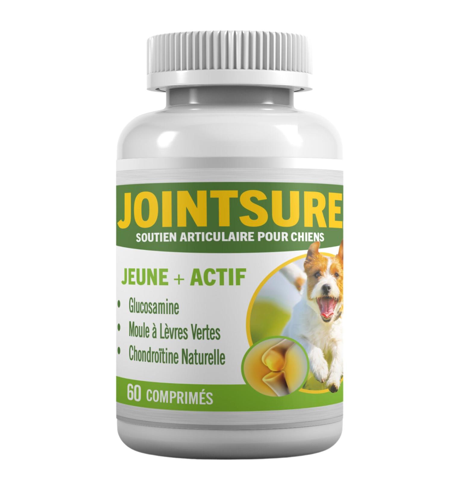 JOINTSURE Young & Active Joint Supplements for Dogs and Puppies Helps with Joint Stiffness 60 Tablets - High in Glucosamine & Green Lipped Mussel - Buy Online on GoSupps.com