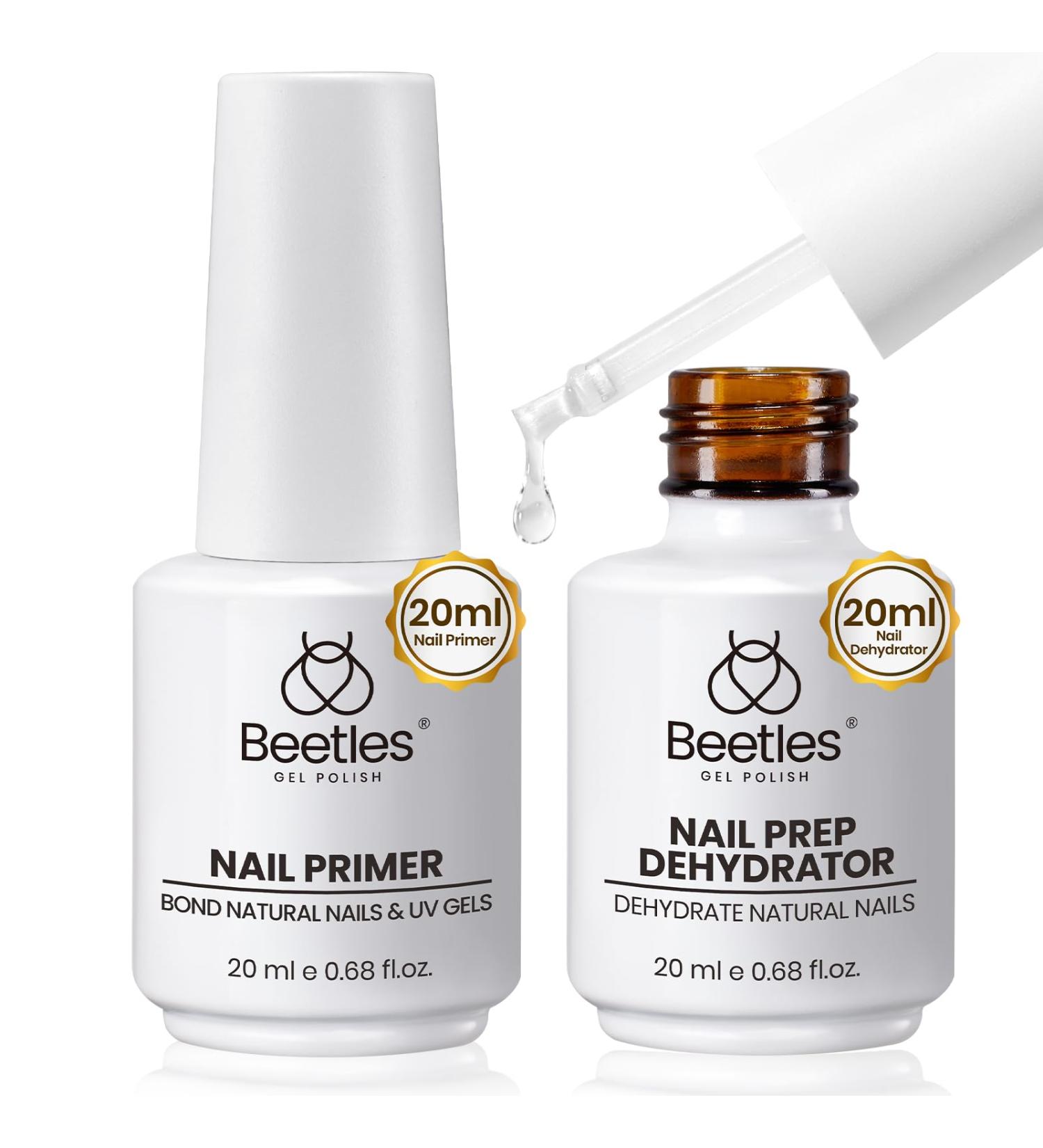 Beetles 20ml Nail Dehydrator and Primer - Acid-Free Natural Nail Prep for UV Gels & Acrylics | Professional Quality Nail Bond for Salons - Buy Online on GoSupps.com