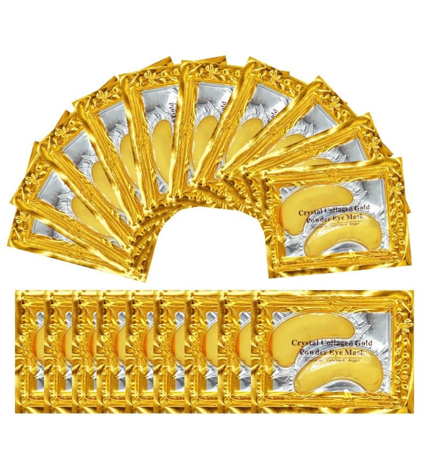 30 Pair Collagen Crystal 24k Gold hydrating Under Eye Gel Face Mask for Anti Aging Wrinkle Dark Circles Puffy Eyes Vegan & Cruelty-Free Self Skincare Day & Night Treatment - Buy Online on GoSupps.com