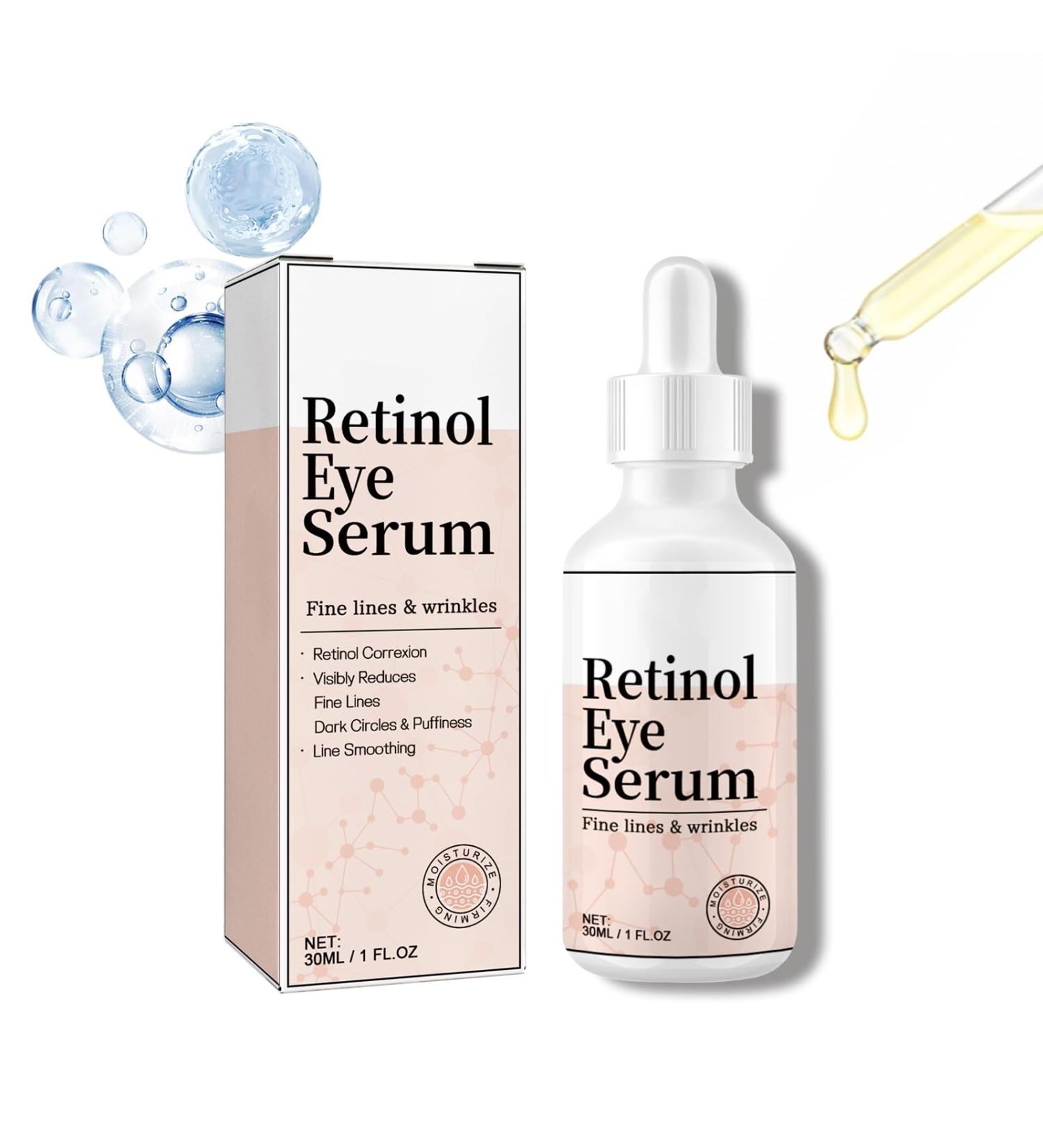 Anti-Aging Retinol Eye Serum with Hyaluronic Acid Vitamin C & Arbutin for Wrinkles Fine Lines Dark Circles - Under Eye Treatment for All Skin Types Fragrance Free Fast Absorbing 1 Fl Oz - Buy Online on GoSupps.com