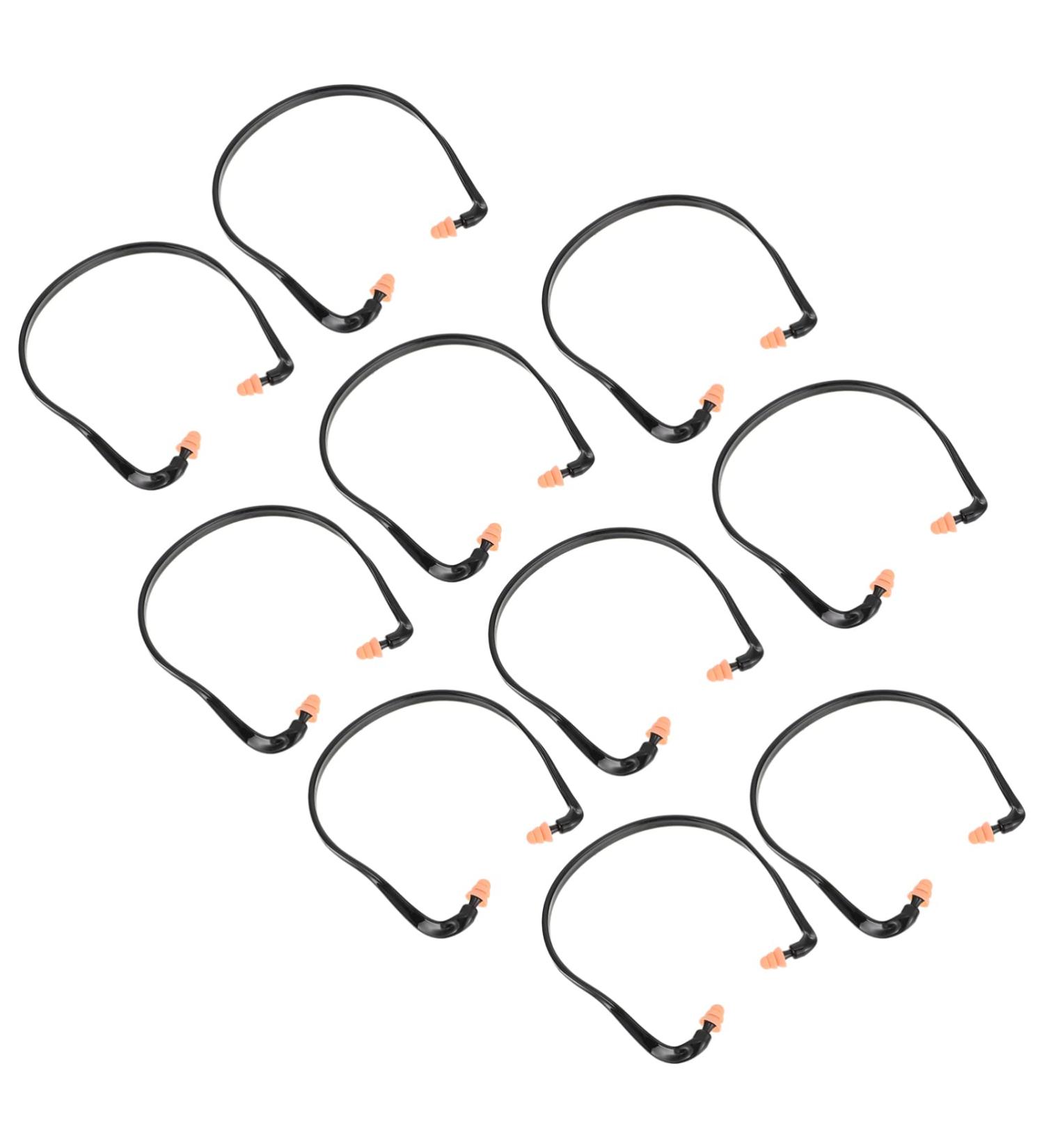 10pcs Silicone Earplugs - Banded Noise Reducing Ear Plugs for Sleeping | Black - International Shipping Available - Buy Online on GoSupps.com