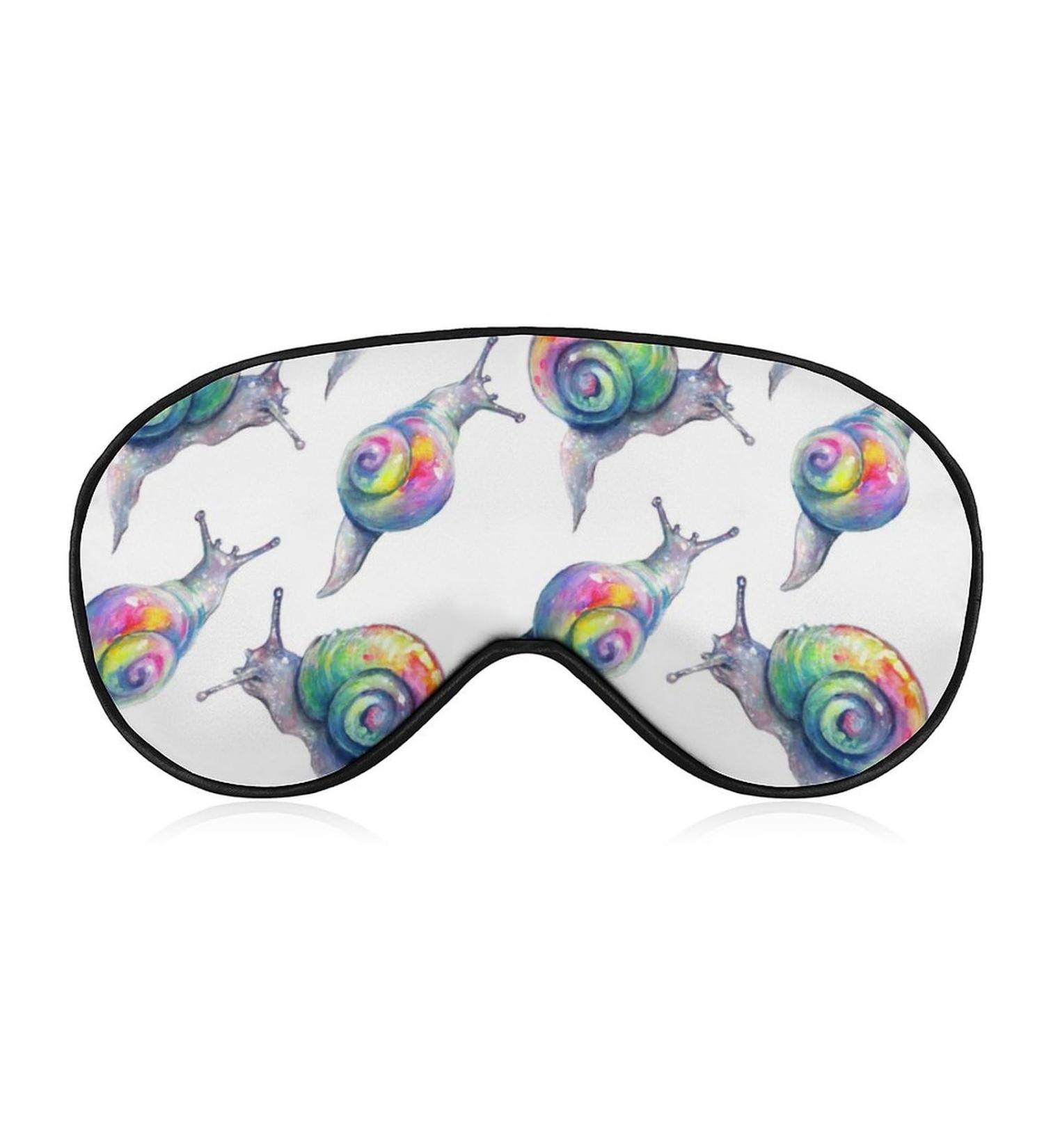 Rainbow Crystal Snails Sleep Mask - Adjustable Eye Cover for Sleeping and Travel - Buy Online on GoSupps.com