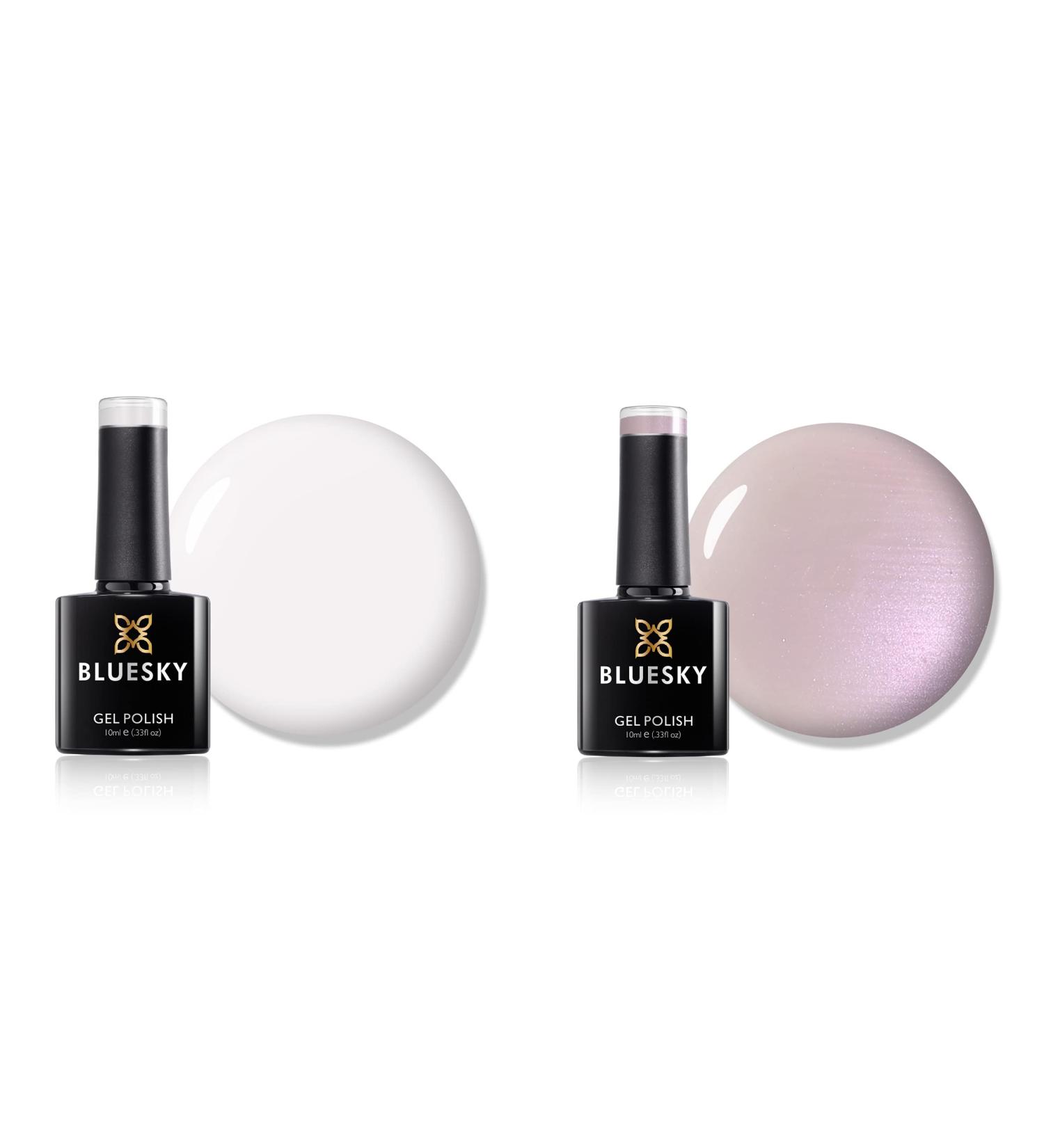 Bluesky Gel Nail Polish Cream Puff 80501 Negligee 80502 Pink White Long Lasting Chip Resistant 10 ml (Requires Curing Under UV LED Lamp) - Buy Online on GoSupps.com