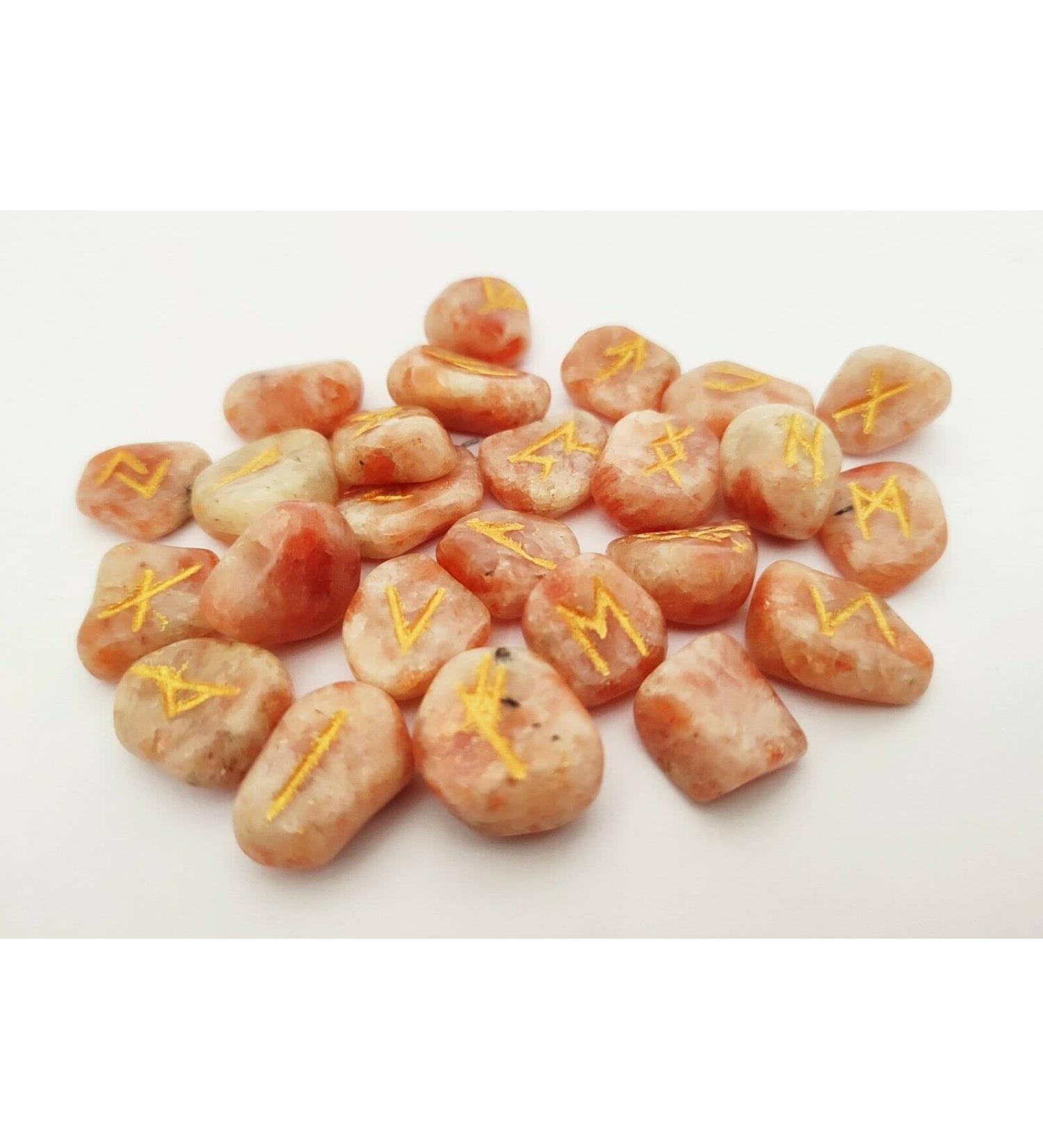 Sharvgun Sunstone Rune Set 25 pi ces avec tableau en bois MDF runique grav lettrage symbolique pa en velours noir/rouge pochette incluse bo te-cadeau - Buy Online on GoSupps.com