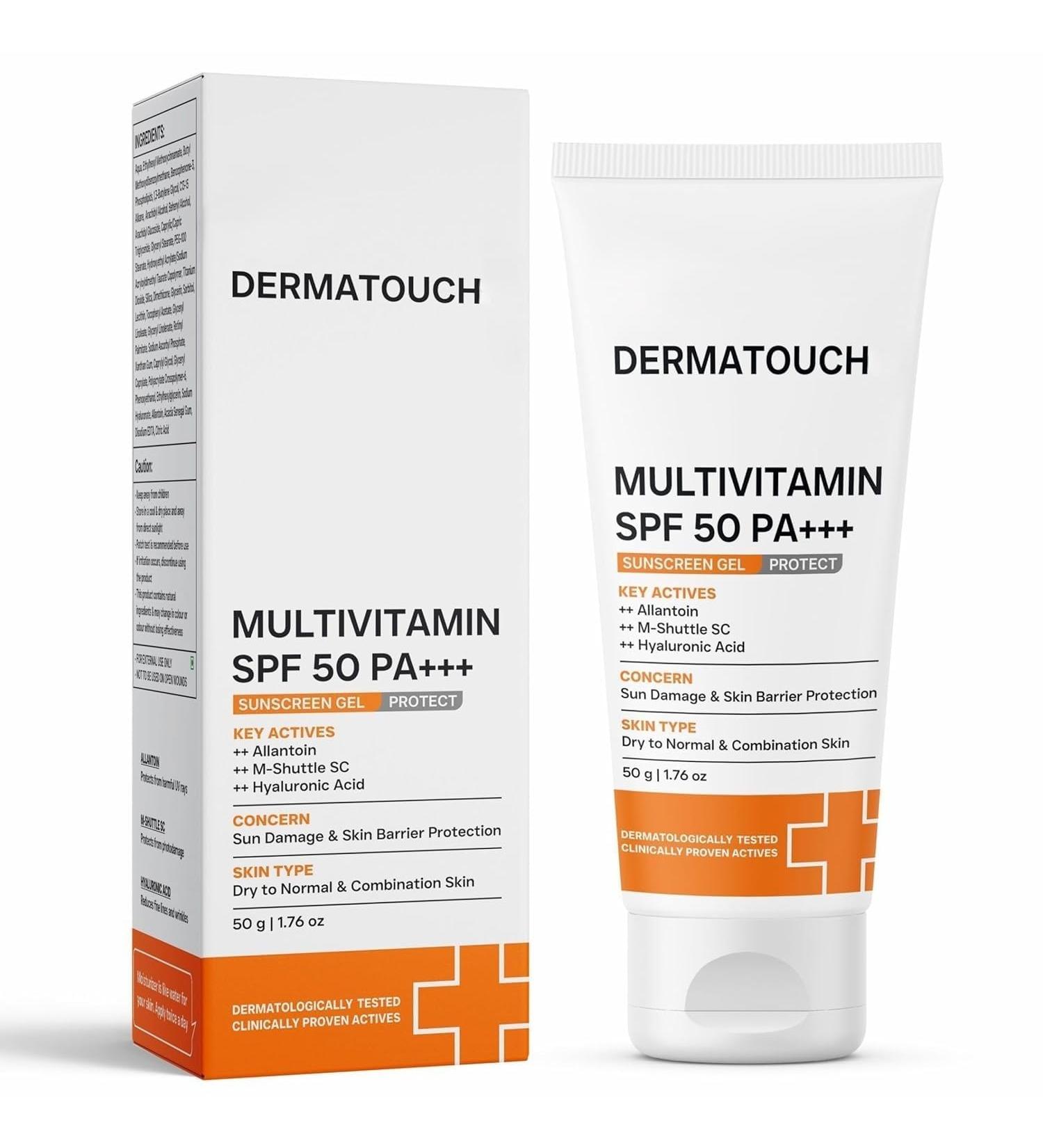 Multivitamin Sunscreen Gel SPF 50 PA+++ | Broad Spectrum UVA/UVB Protection | Lightweight Gel | No White Cast | Unscented | For All Skin Types | Unisex | 50 g - Buy Online on GoSupps.com