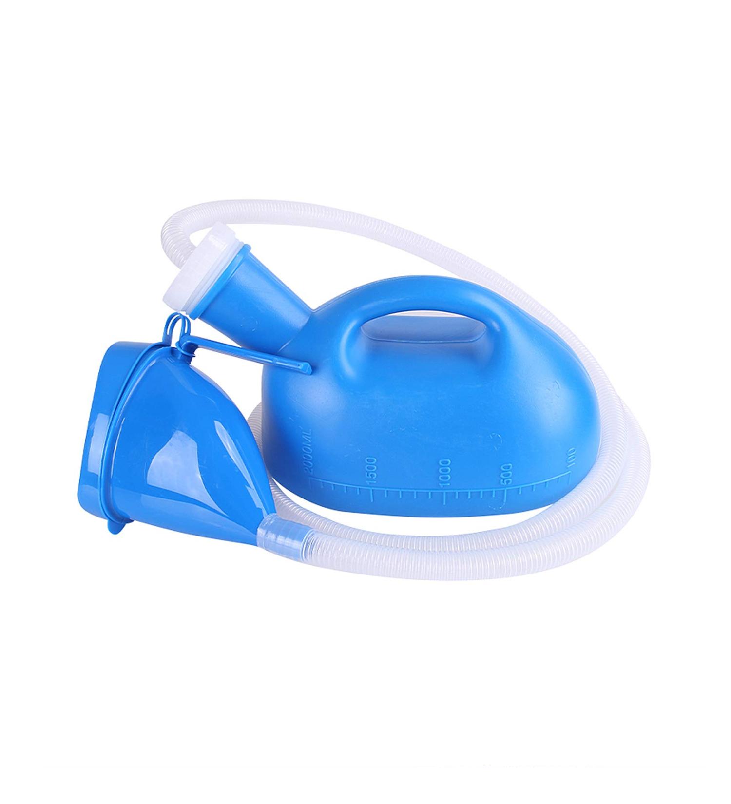 Men Urinal Unisex Female Or Male Bed Urinal Universal Pee Collector Travel Toilet 2000ML with Lid and 1.6M Drain Hose Convenient and Practical Urinal - Buy Online on GoSupps.com