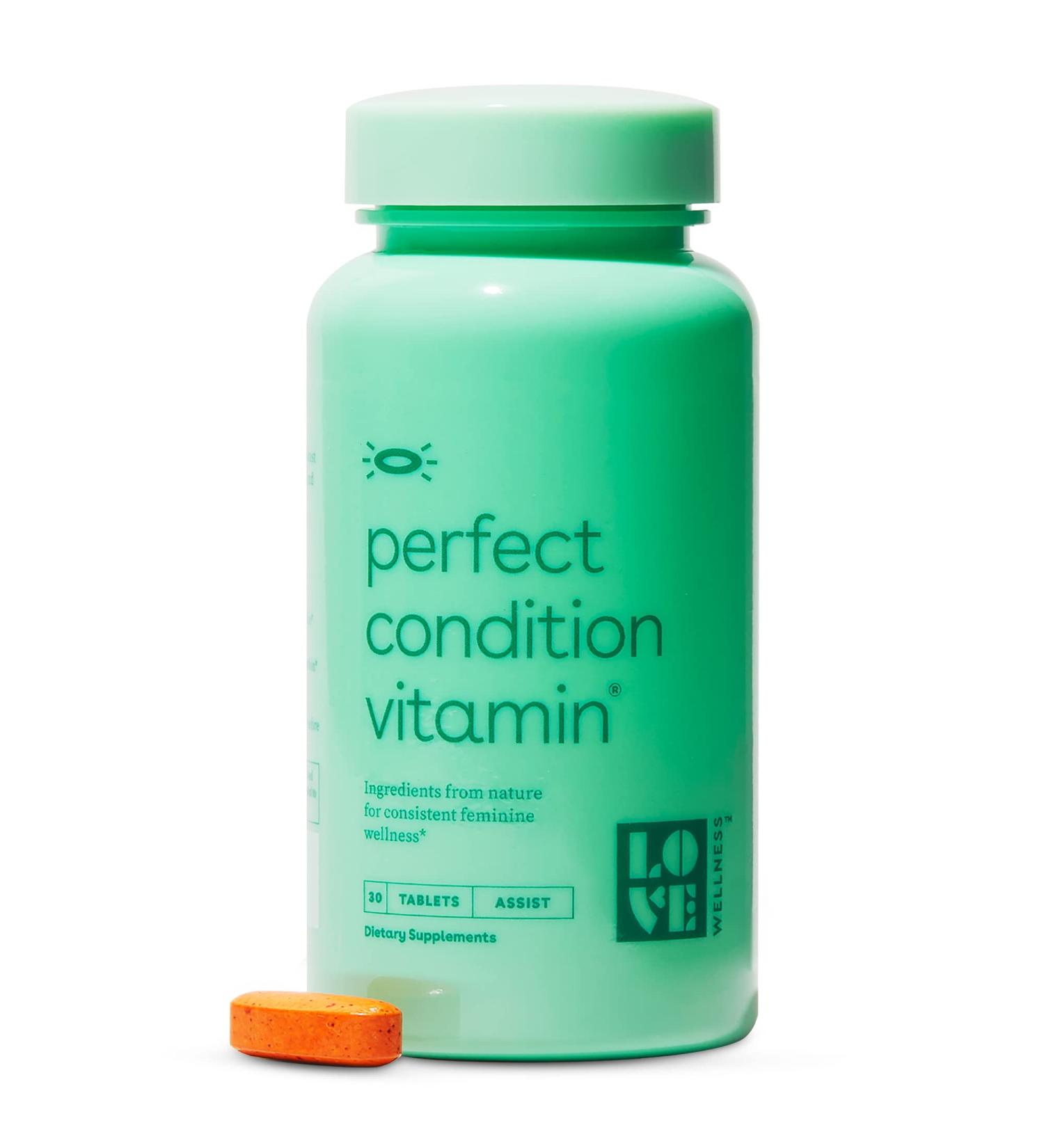 Love Wellness Perfect Condition Vitamin | Supports Feminine Wellness, Vaginal & Gut Health | Healthy Candida Cleanse with Coconut Oil, Folic Acid, Turmeric & Boron | 30 Tablets - Buy Online on GoSupps.com