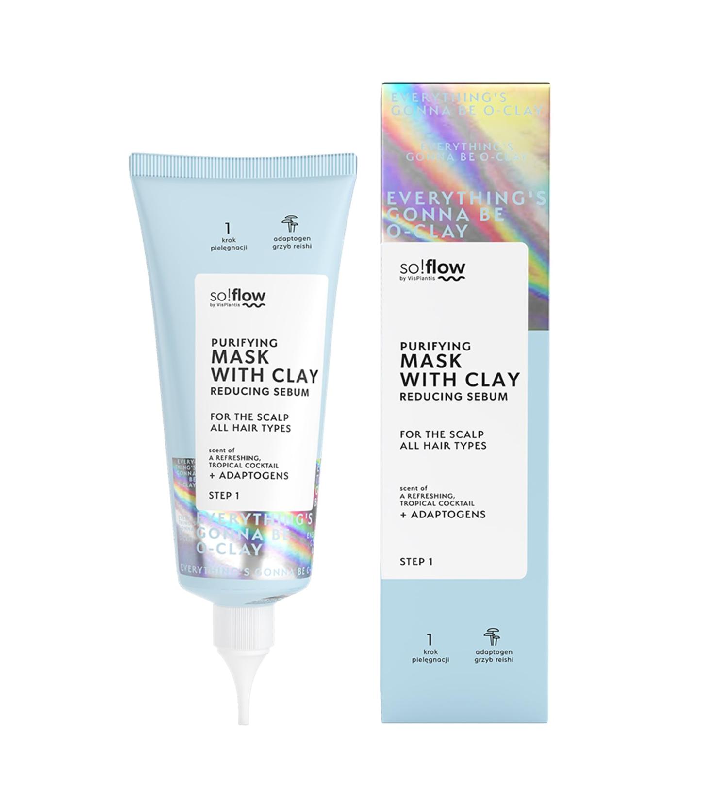 Masque Purifiant Pour Cuir Chevelu L'Argile - Traitement D toxifiant Pour Cuir Chevelu - Masque Capillaire L'Argile - limine L'Exc s De S bum Et Rafra chit Les Cheveux Masque Purifiant - Argile Verte - Cocktail Tropical