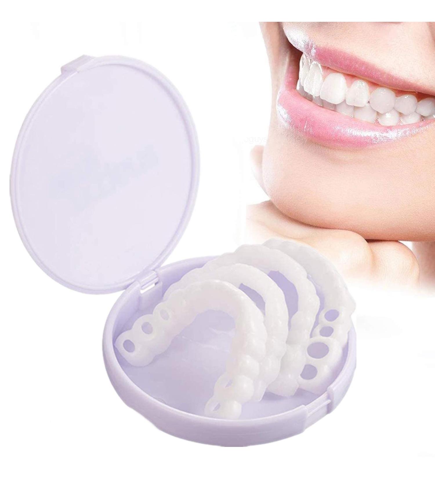 2 Pairs Perfect Smile Teeth Veneers - Instant Cosmetic Dentures & Whitening Kit | Comfort Fit Flex Provisional Prostheses - Buy Online on GoSupps.com