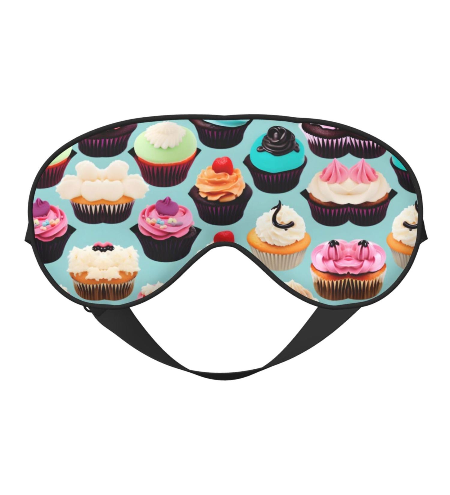 Colorful Cupcakes Print Double-Sided Eye Mask Soft and Light Blocking for Enhancing Sleep Quality - Buy Online on GoSupps.com