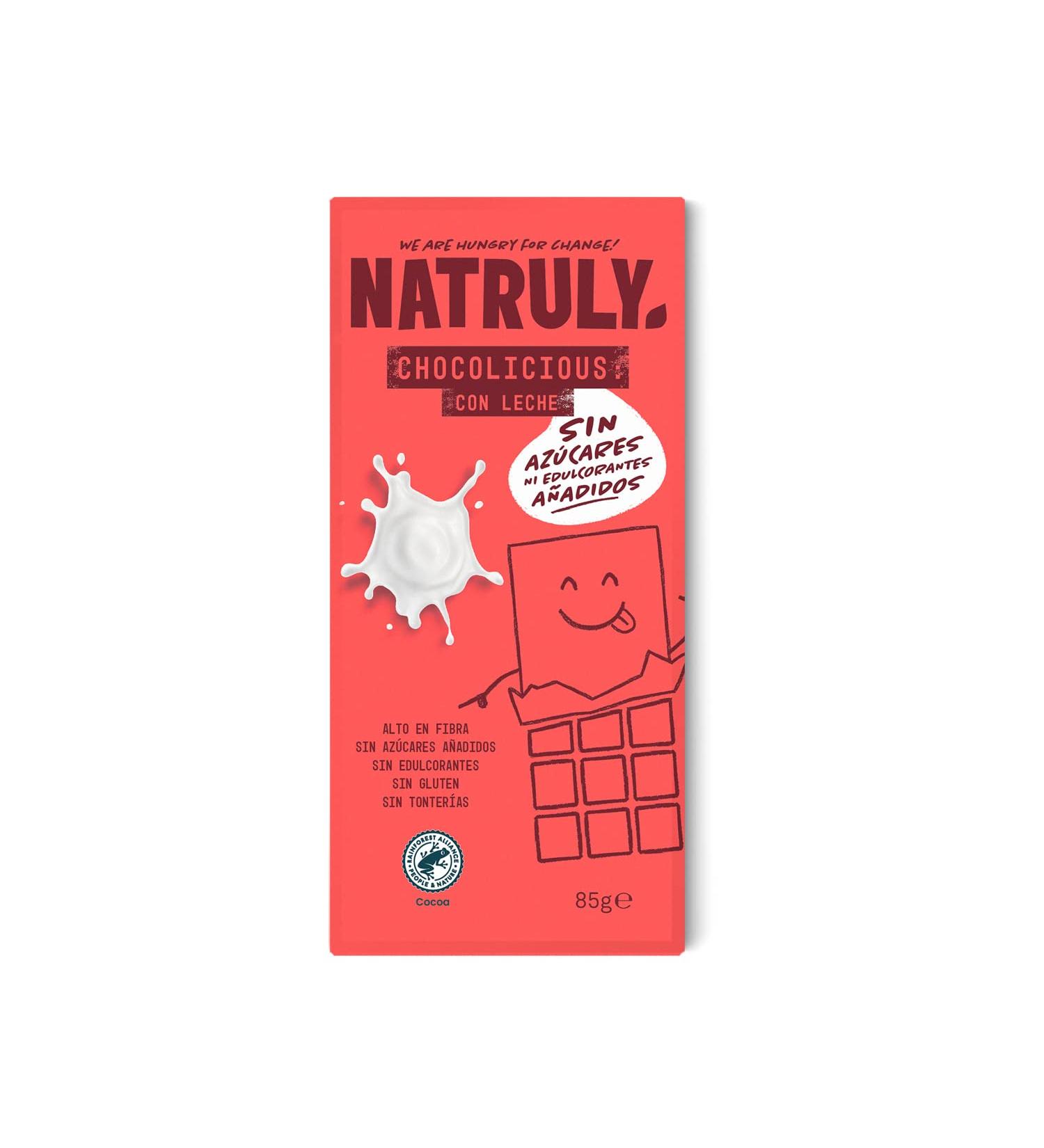 NATRULY Sugar-Free Chocolate Bar without Sweeteners. Sweetened with Chicory Fiber - Milk Chocolate Flavor - 85 g - Buy Online on GoSupps.com