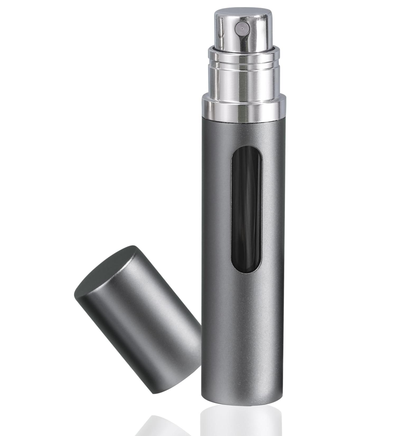 Emwel Perfume Atomiser Empty Travel Perfume Atomiser Mini Portable Spray Bottle with Window for Travel 8 ml (Grey) Gray - Buy Online on GoSupps.com