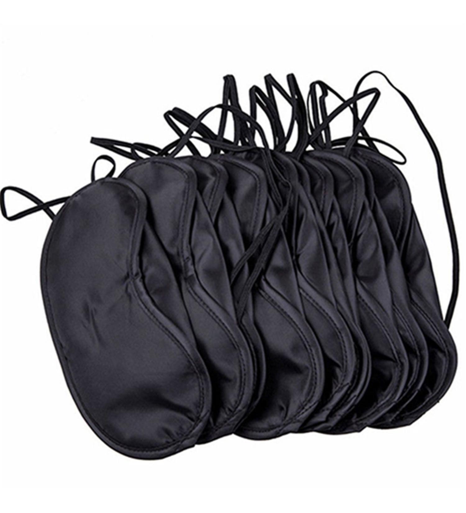 10Pcs Black Sleep Eye Mask Blindfold for Comfortable Night Sleeping and Travel - Travel Aid - Buy Online on GoSupps.com