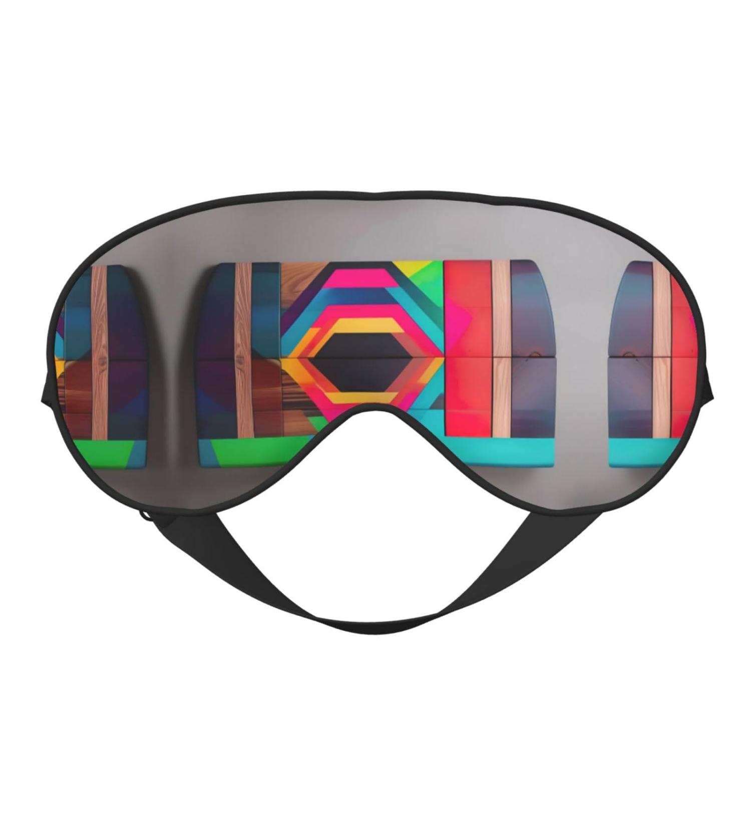 SSIMOO Colored Wooden Board Print Eye Mask - Ultra-Soft Light-Blocking for Optimal Comfort & Restful Sleep | International Shipping - Buy Online on GoSupps.com