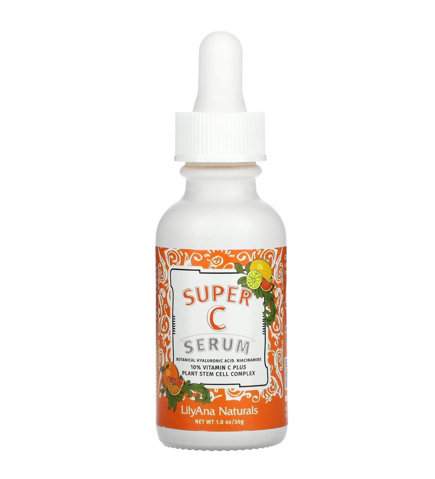LilyAna Naturals Super C Serum - Best Anti-Aging Vitamin C Face Serum with Hyaluronic Acid & Niacinamide - 1oz for Radiant Skin - Buy Online on GoSupps.com