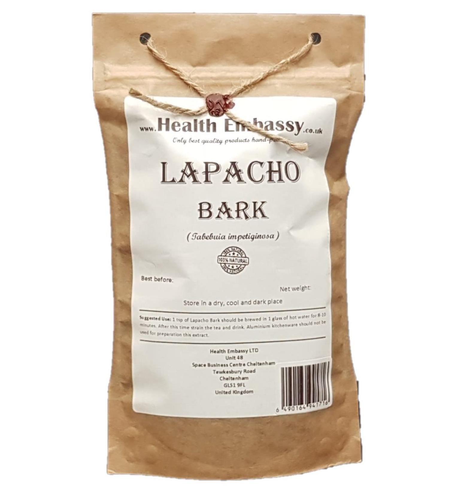 Health Embassy Lapacho Bark Herbal Tea | PAU d'Arco | Lapacho Bark Tea 50g - Buy Online on GoSupps.com