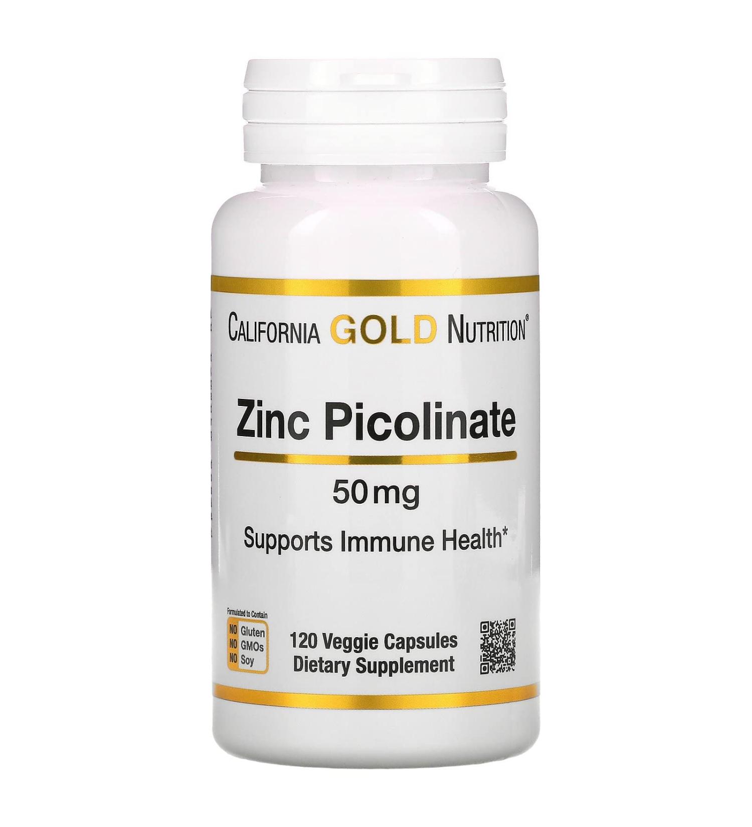 Zinc Picolinate 50mg | Immune Health Support | 120 Vegan Capsules - Buy Online on GoSupps.com
