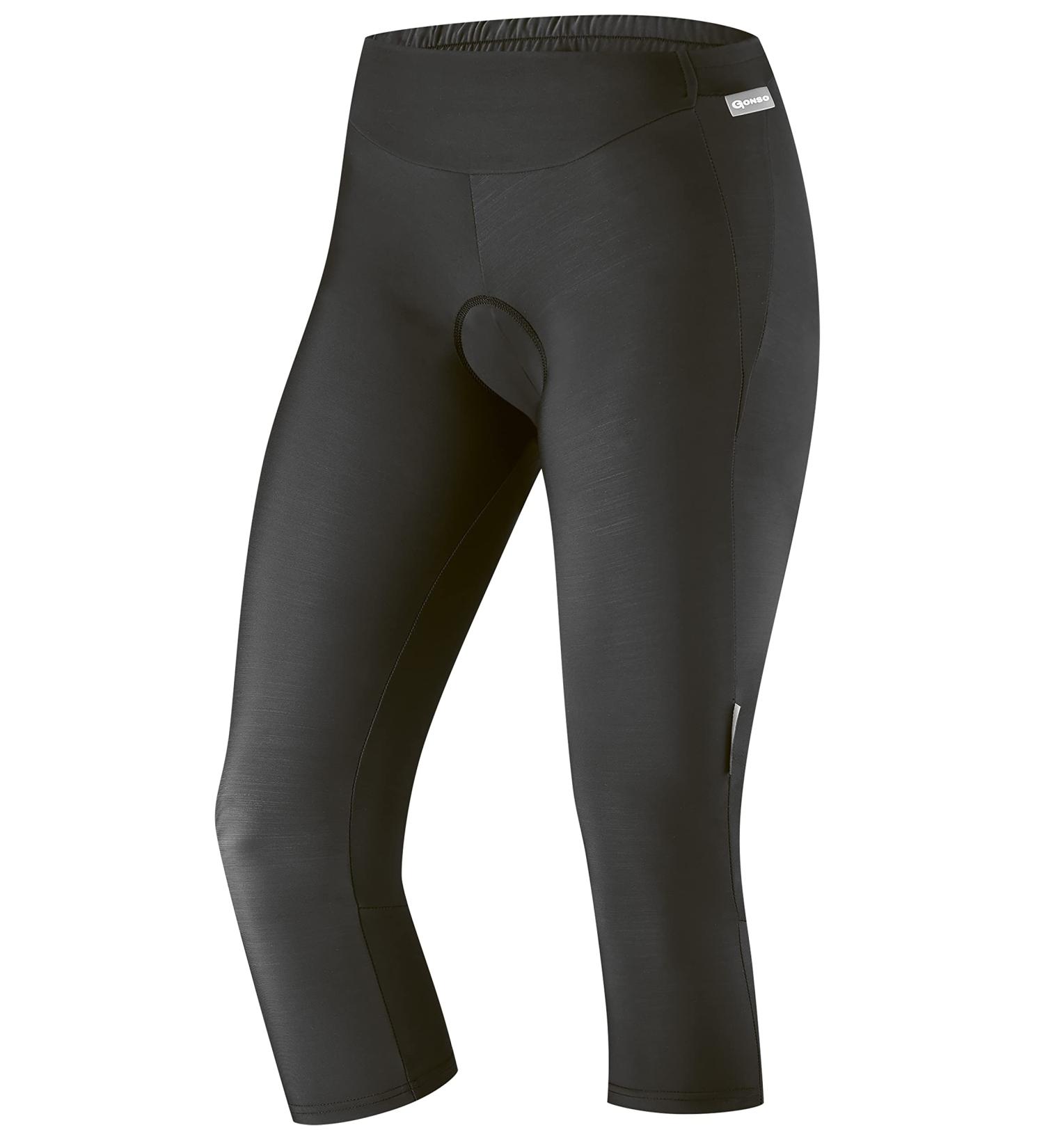 Buy Gonso Women's Lecce 3/4 Padded Cycling Shorts - Tight Fit Size 42 Black | International Shipping Available - Buy Online on GoSupps.com