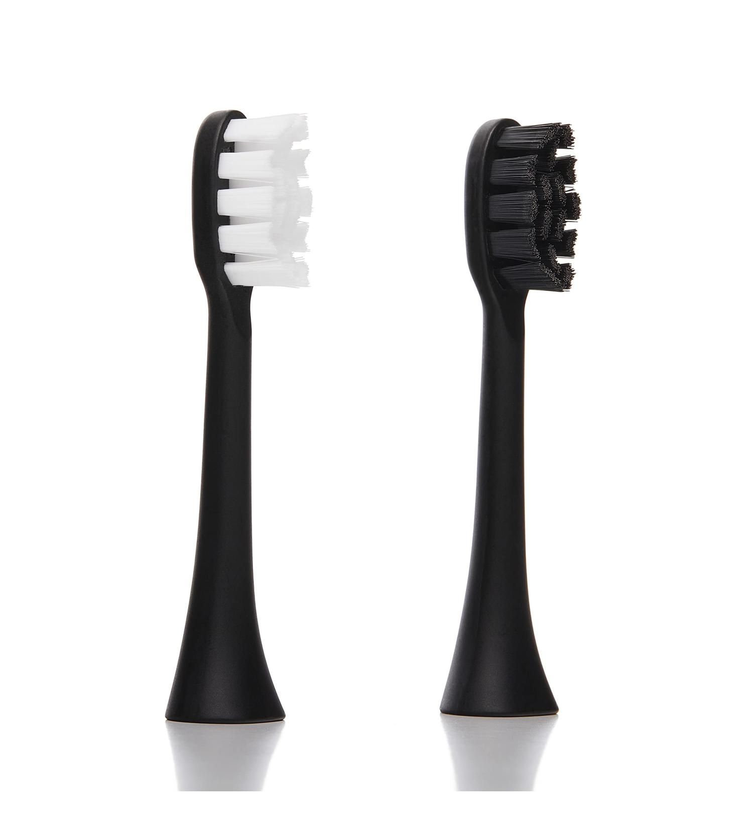 MOON Sonic Electric Toothbrush Replacement Brush Heads 2 Pack - Black - Buy Online on GoSupps.com