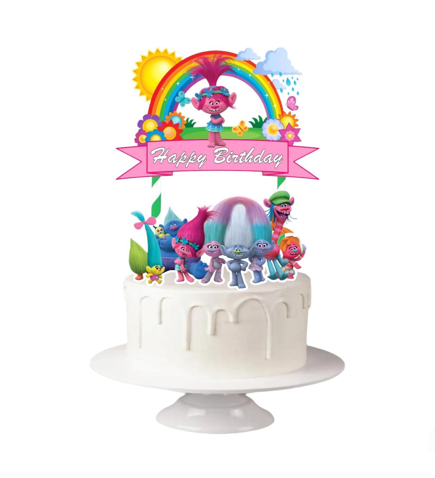 Trolls Poppy Brunch Birthday Cake Topper Cake Decoration Self-assembly