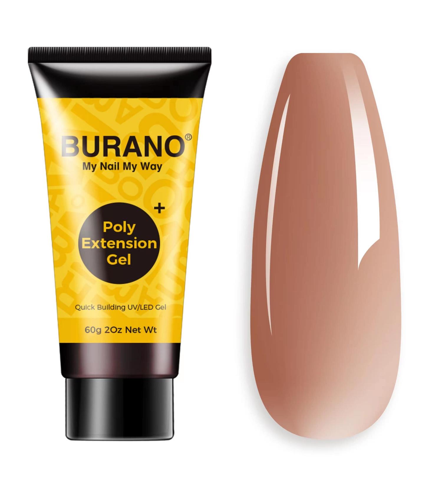 BURANO Poly Nail Gel - 60ml Nude Builder Gel for Trendy Nail Extensions | International Shipping Available - Buy Online on GoSupps.com